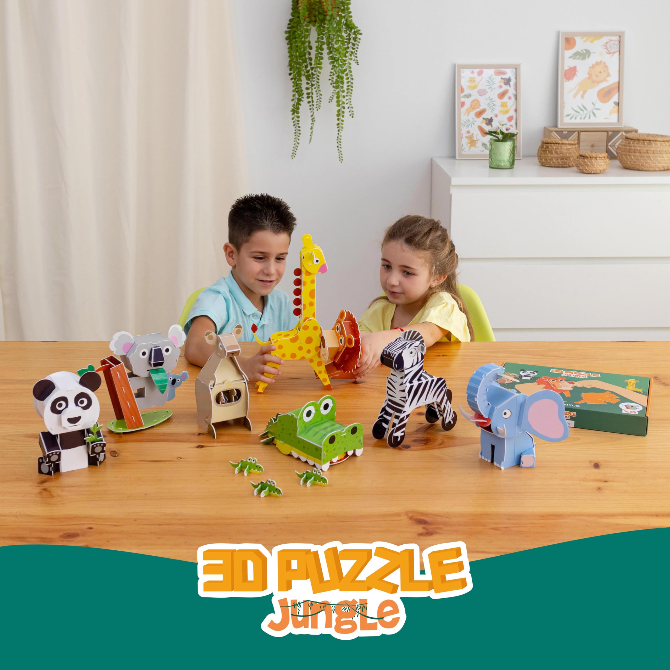 BONNYCO 3D Jungle Animal Puzzles - 8 Piece Set | Educational Toy | Ages 6+ 9