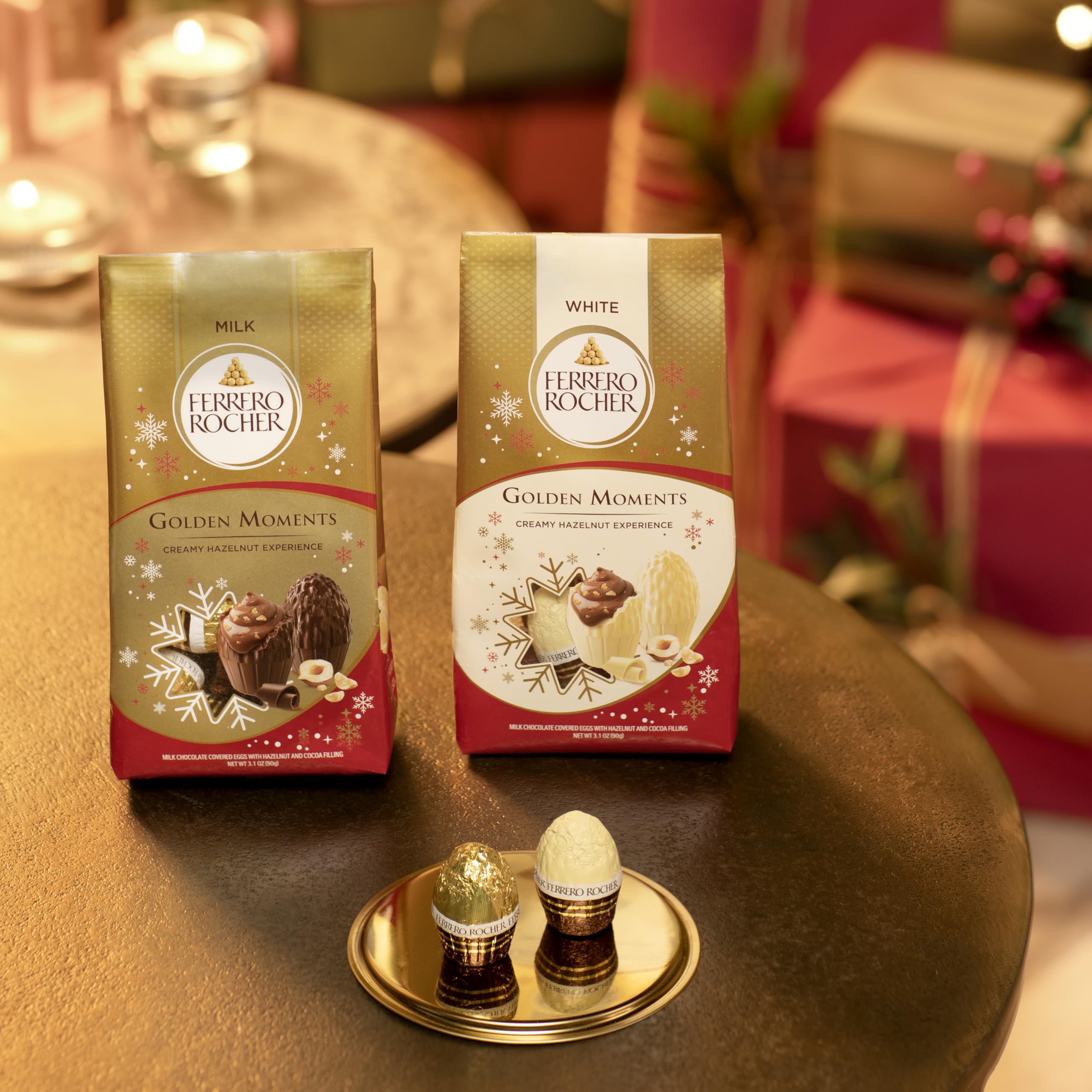 Ferrero Rocher Golden Moments Milk Chocolate Hazelnut Treats 90g Bag 15