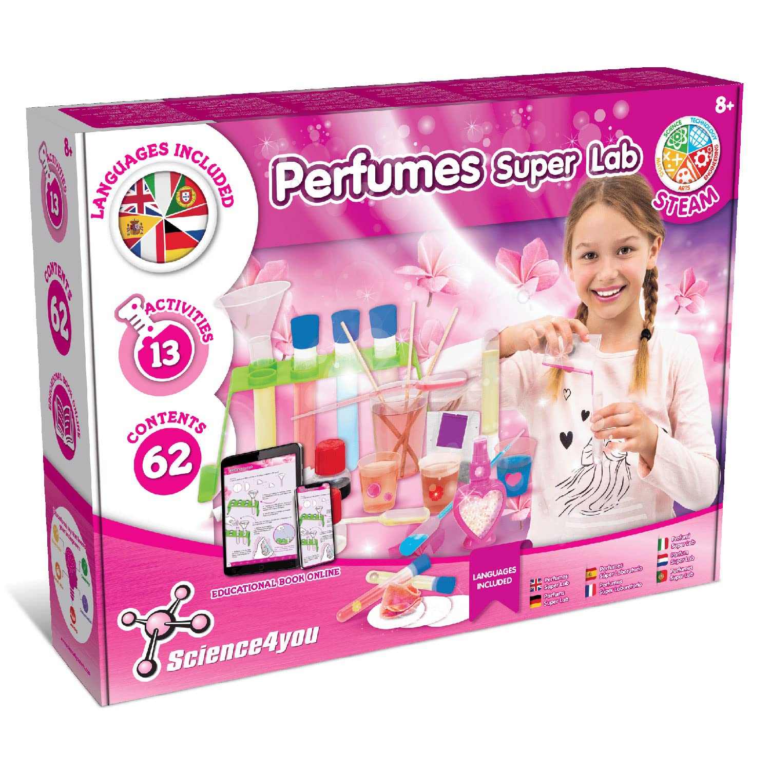 Science4you Perfume Super Lab for Kids - 13 Experiments | 63 Pieces | Ages 8+