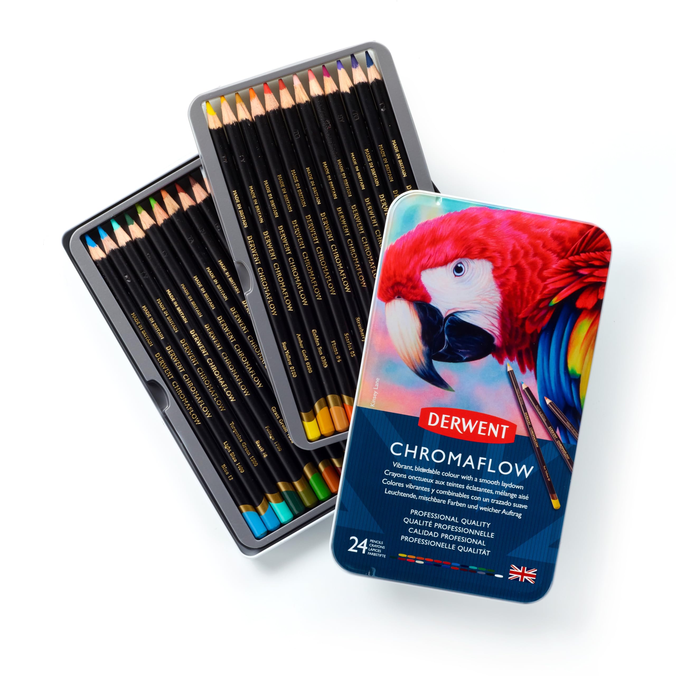 Derwent Chromaflow Coloured Pencils - Set of 24 | 3.5mm Core | Blendable