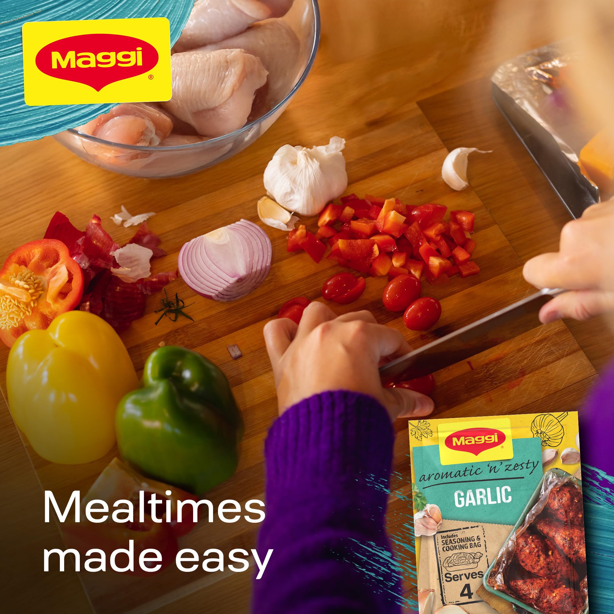 MAGGI So Juicy Garlic Chicken Recipe Mix - Aromatic Garlic & Herb Seasoning for Juicy Chicken | 30g Sachet 3