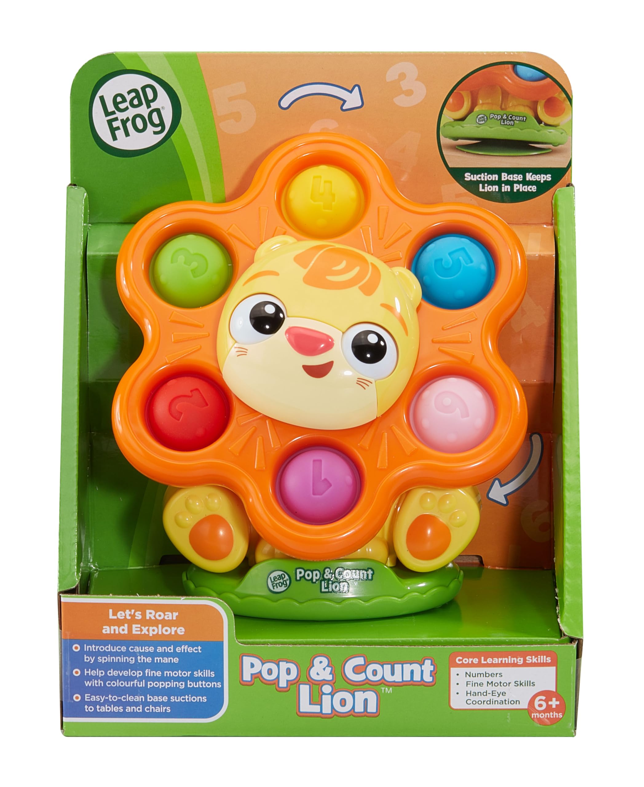 LeapFrog Pop & Count Lion - Sensory Suction Cup Toy with Squishy Buttons for Toddlers 6-24 Months 9