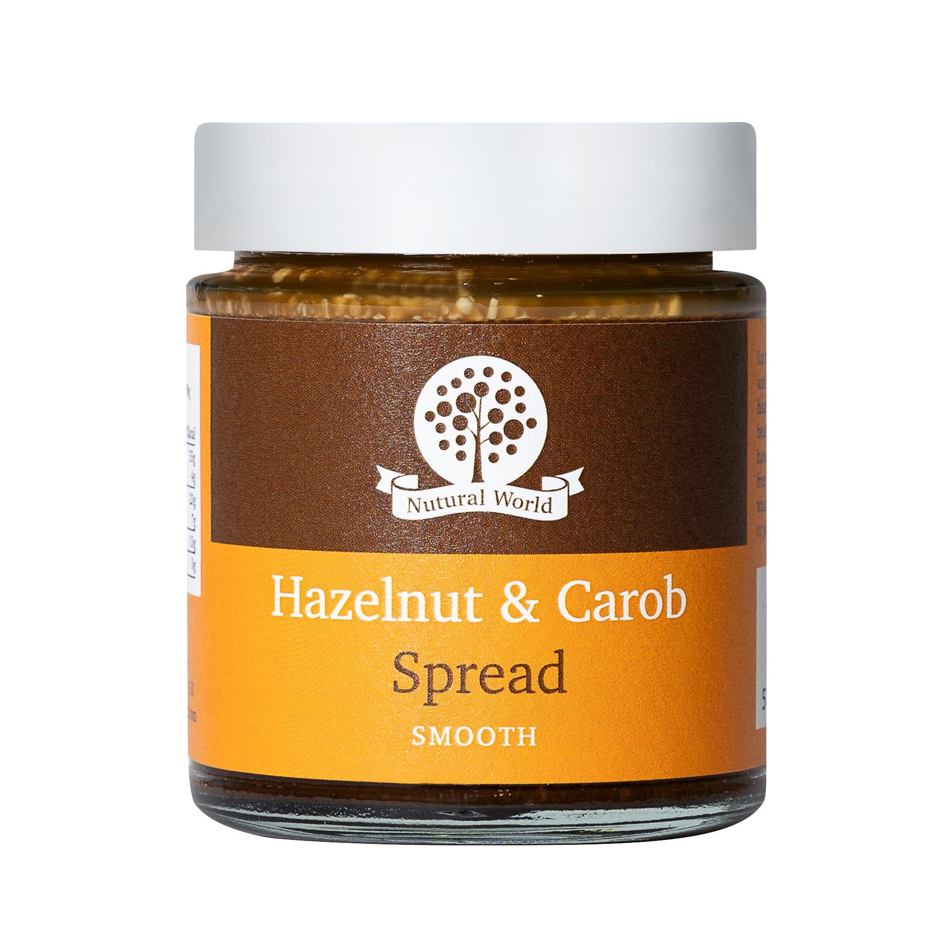 Nutural World Smooth Hazelnut and Carob Spread (170g) - Artisan, Vegan, Sugar-Free