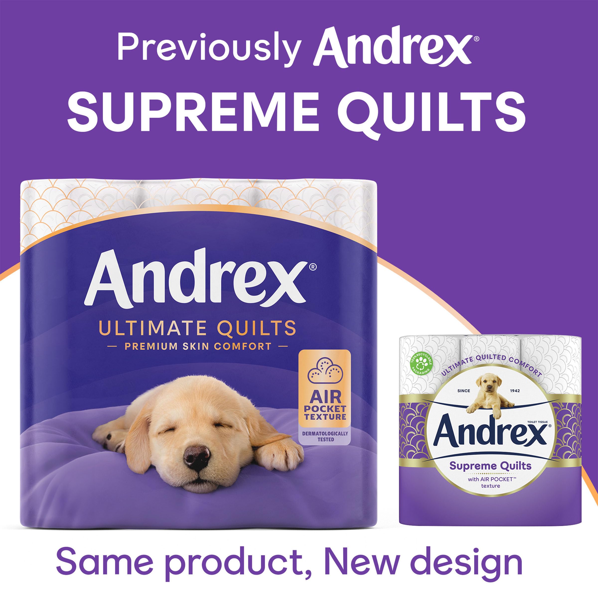 Andrex Ultimate Quilts Toilet Tissue - 9 Rolls | Air Pocket Texture | Unscented 4