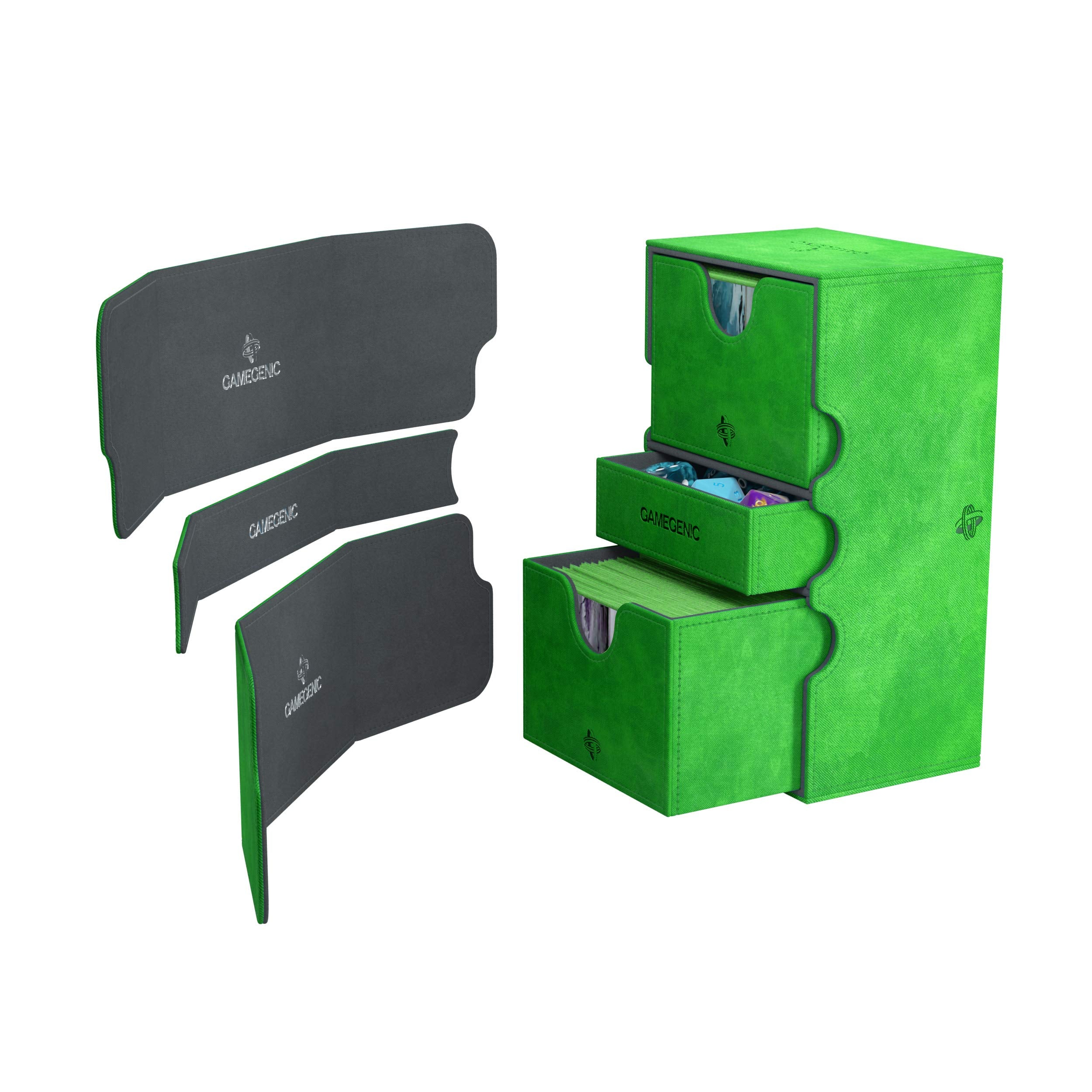 Gamegenic Stronghold 200-Card Convertible Deck Box - Green for TCG Storage