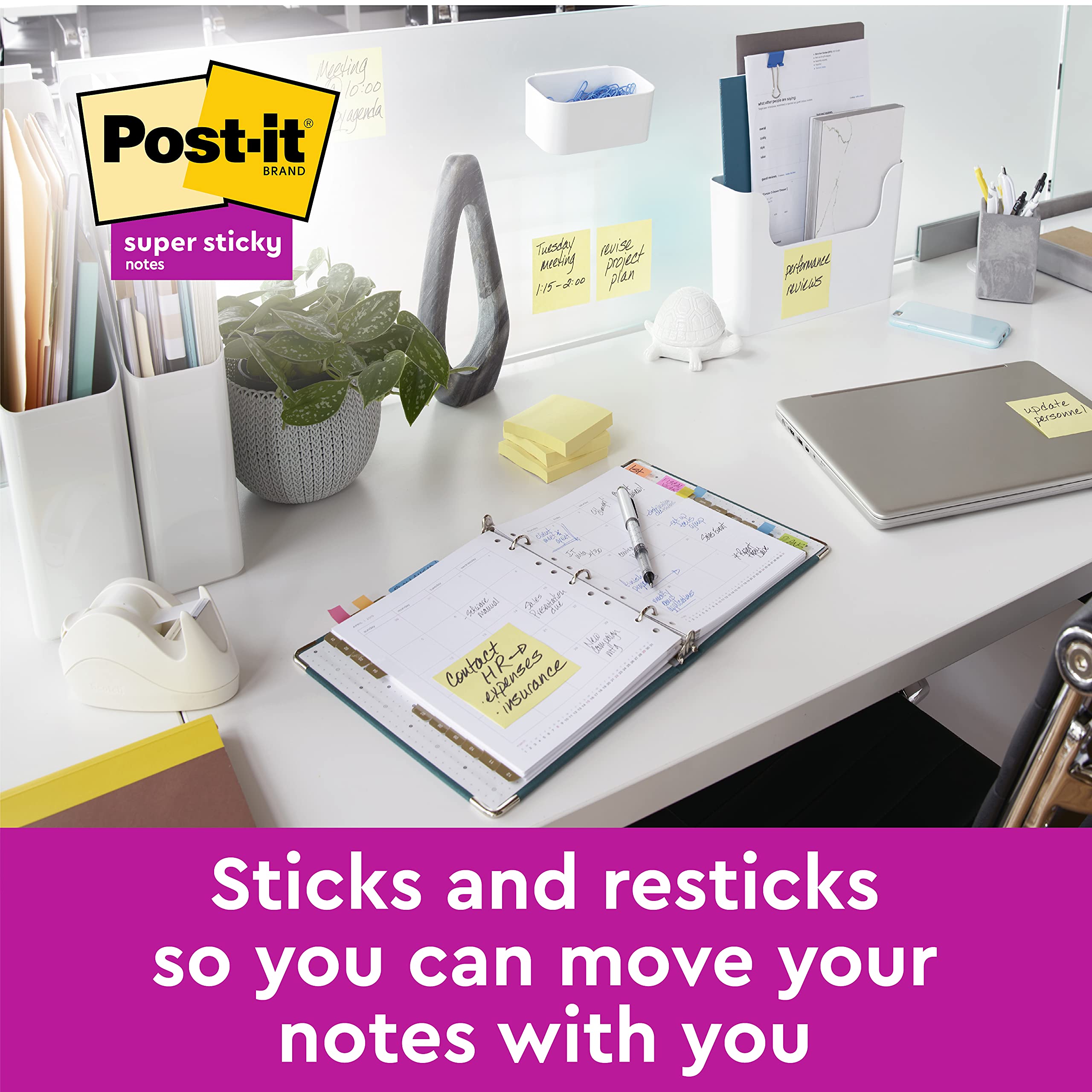 Post-it Super Sticky Notes - Double Sticking Power | 76 x 127 mm | 4 + 2 Free Pads (540 Sheets) 7