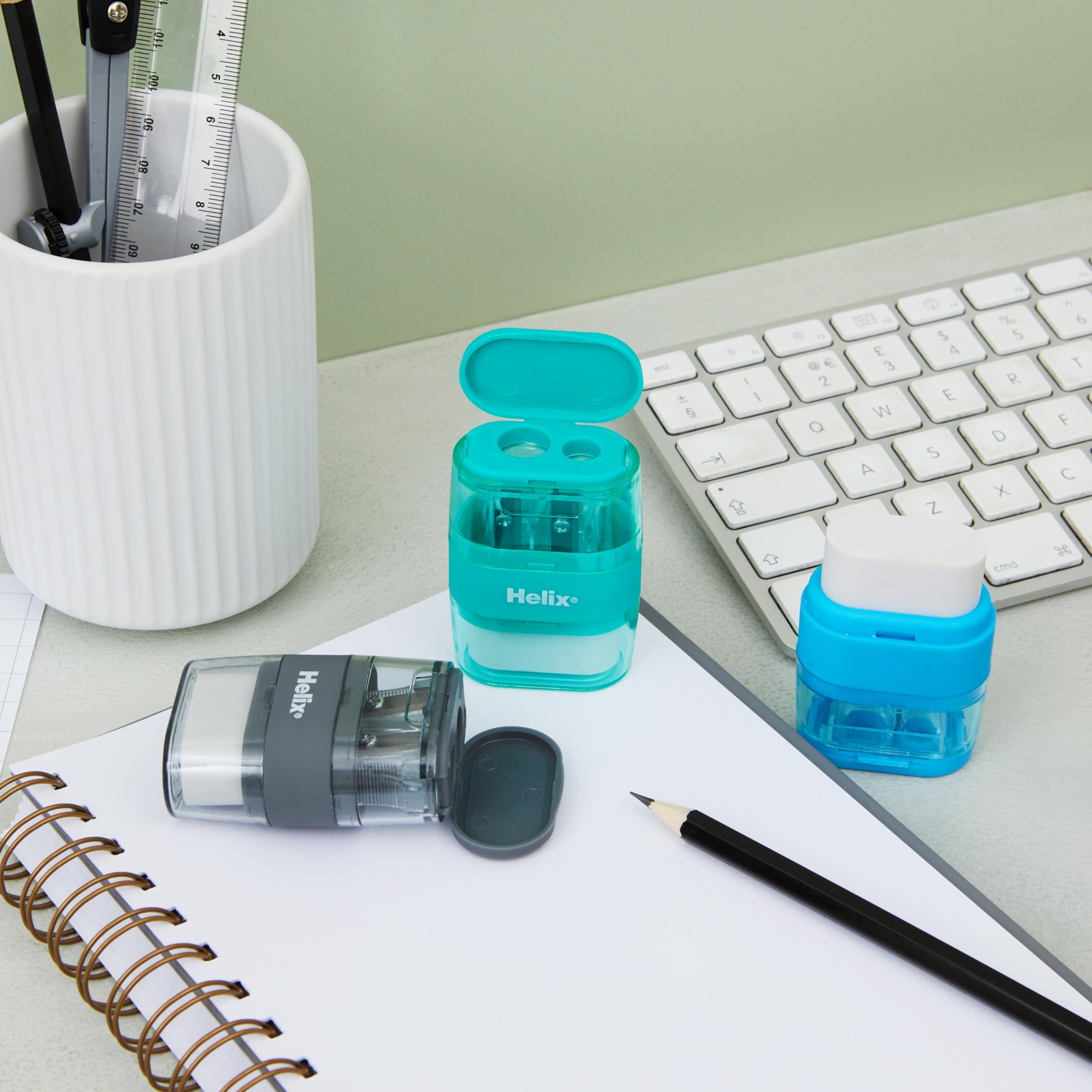 Helix Balance Duo Two Hole Pencil Sharpener and Eraser - Assorted Colours 5