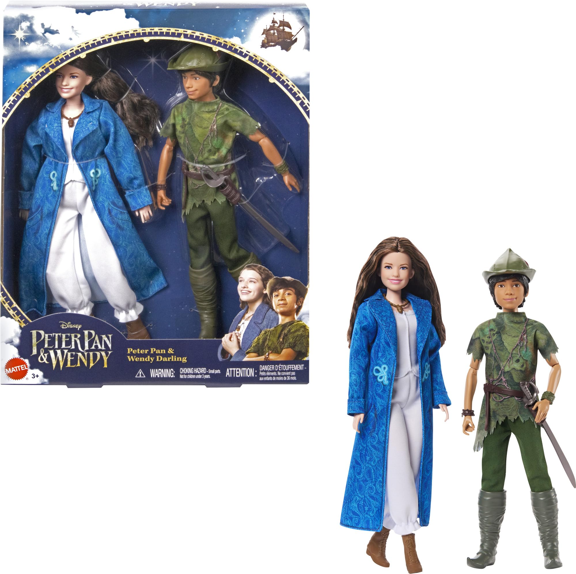 Mattel Disney Peter Pan & Wendy Fashion Dolls Set | Fully Poseable | Ages 3+ | HNY36
