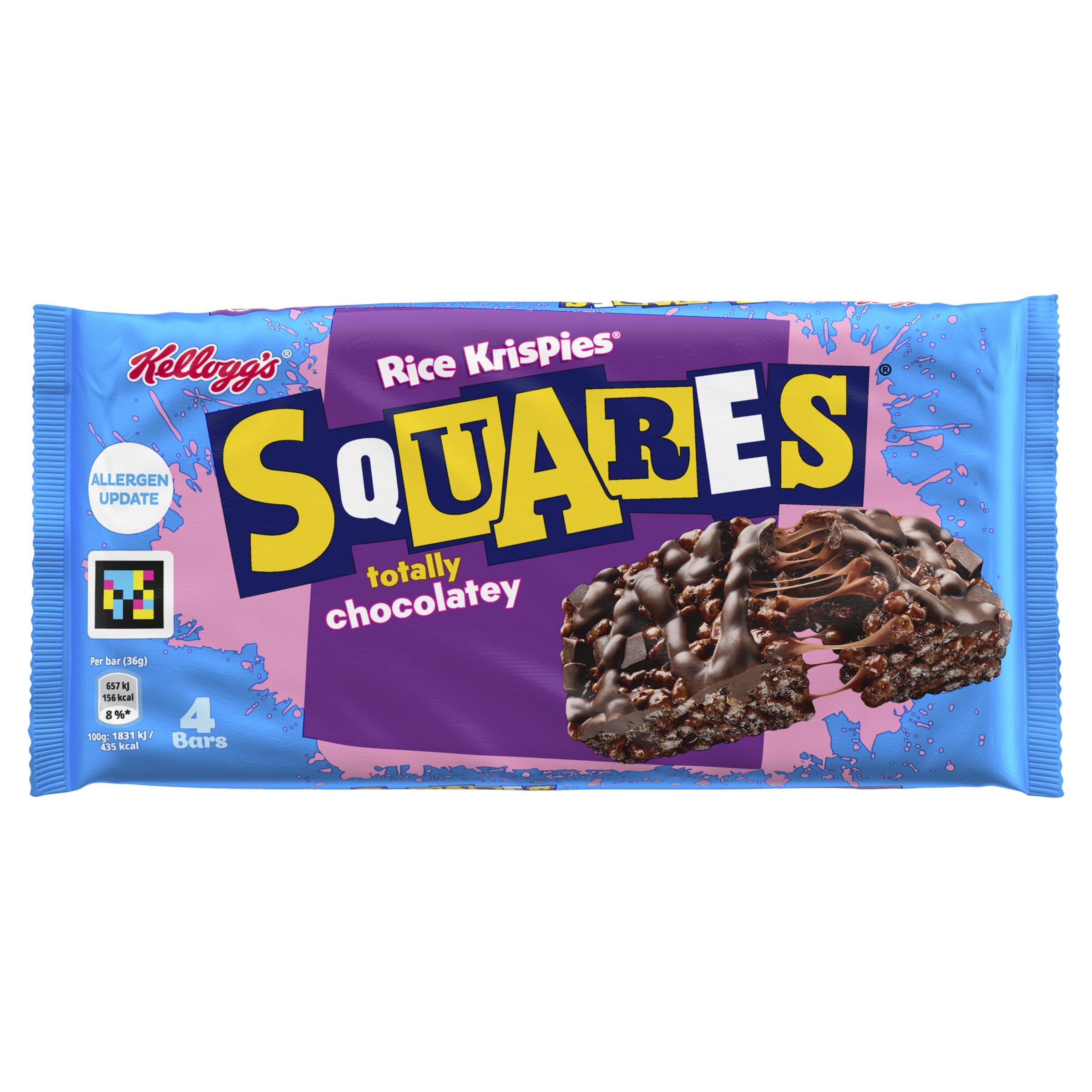 Rice Krispies Squares Chocolatey Cereal Bars - 4 x 36g