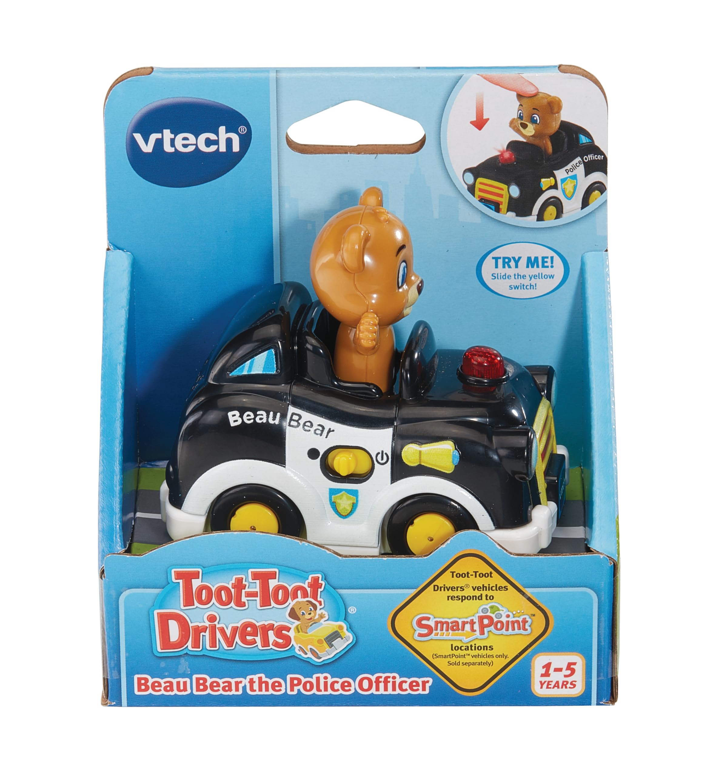 VTech Toot-Toot Drivers Beau Bear the Police Officer Interactive Toy | Ages 1-5 Years 3