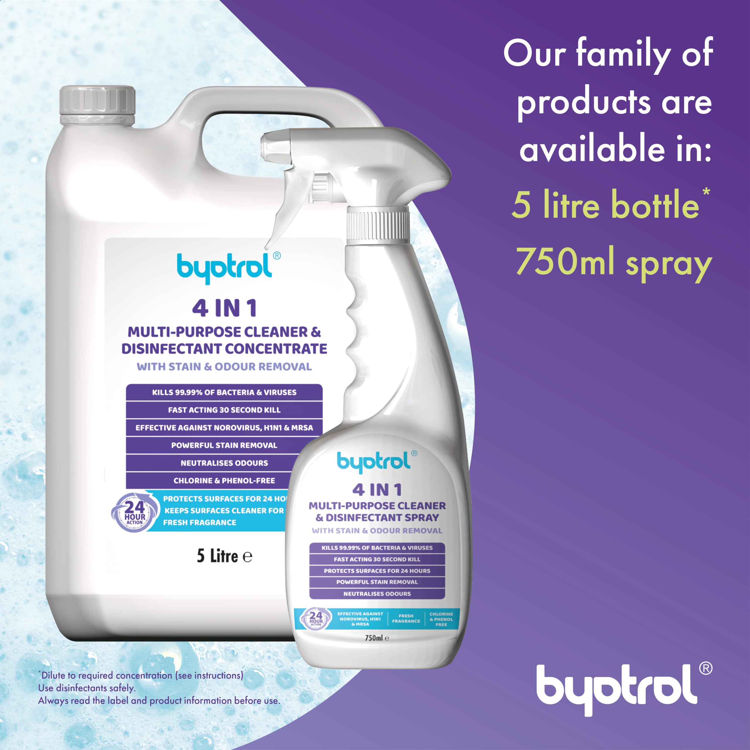 Byotrol 4-in-1 Multi-Purpose Cleaner & Disinfectant Spray with Cut Grass Scent | 750 ml 9