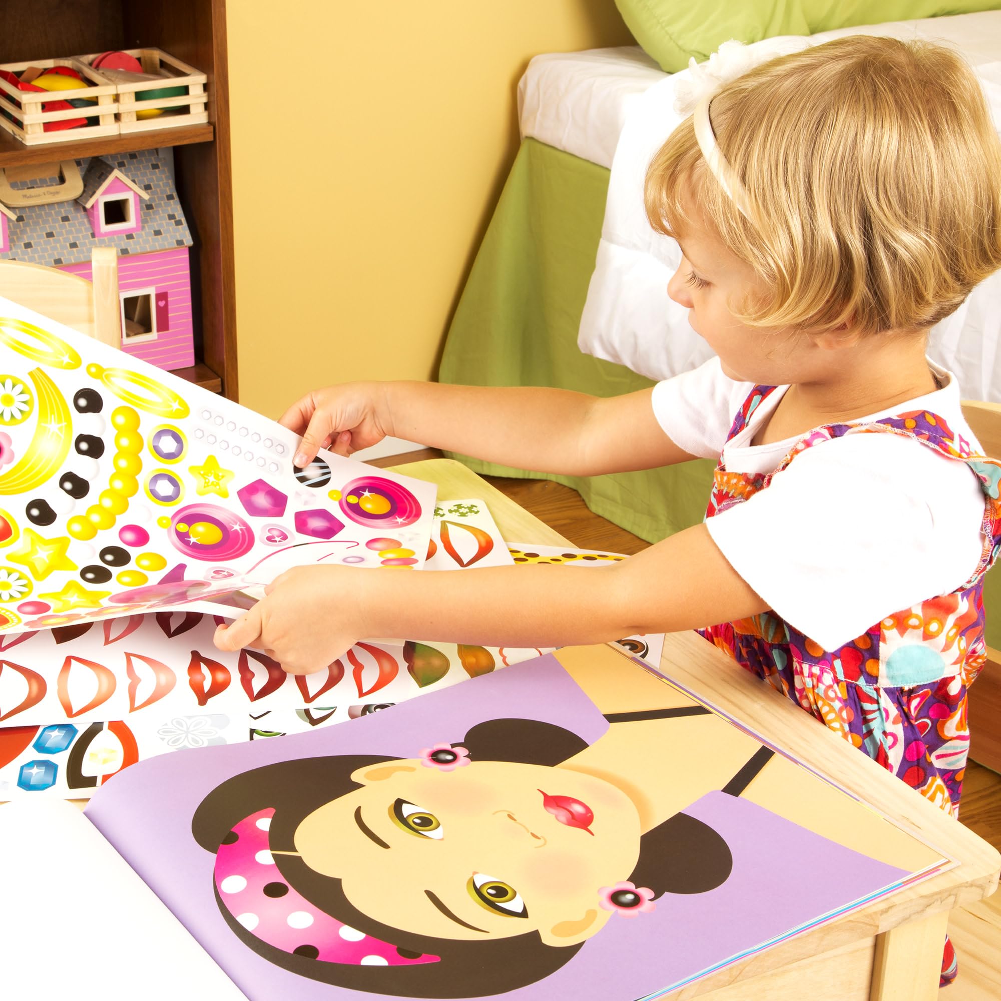 Melissa & Doug Reusable Sticker Book - Make a Face Theme | 250+ Stickers | Ages 3+ 5
