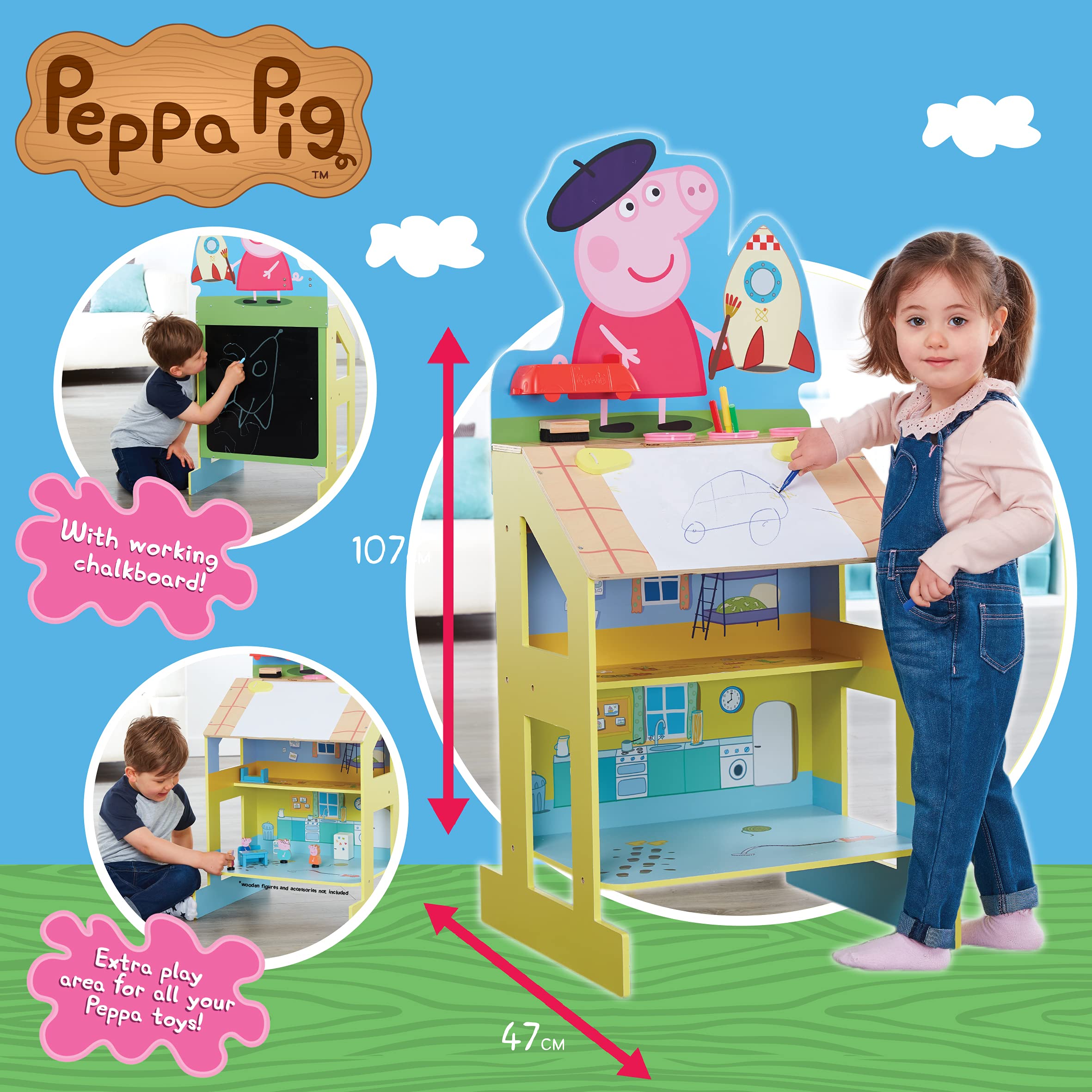 Peppa Pig Spiel- und Zeichenstaffelei aus Holz 3