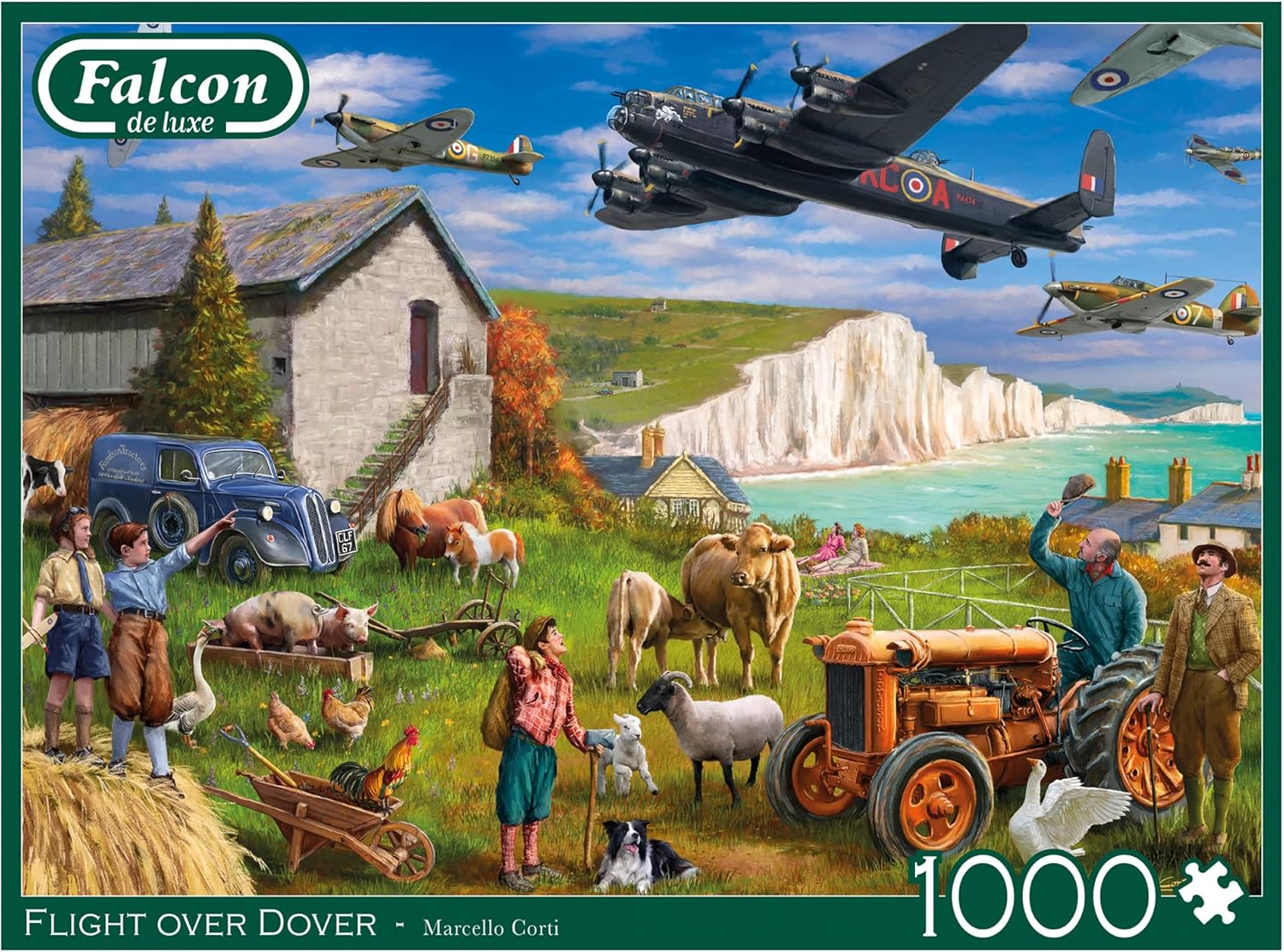 Jumbo Falcon de luxe Flight over Dover 1000-Piece Jigsaw Puzzle 2