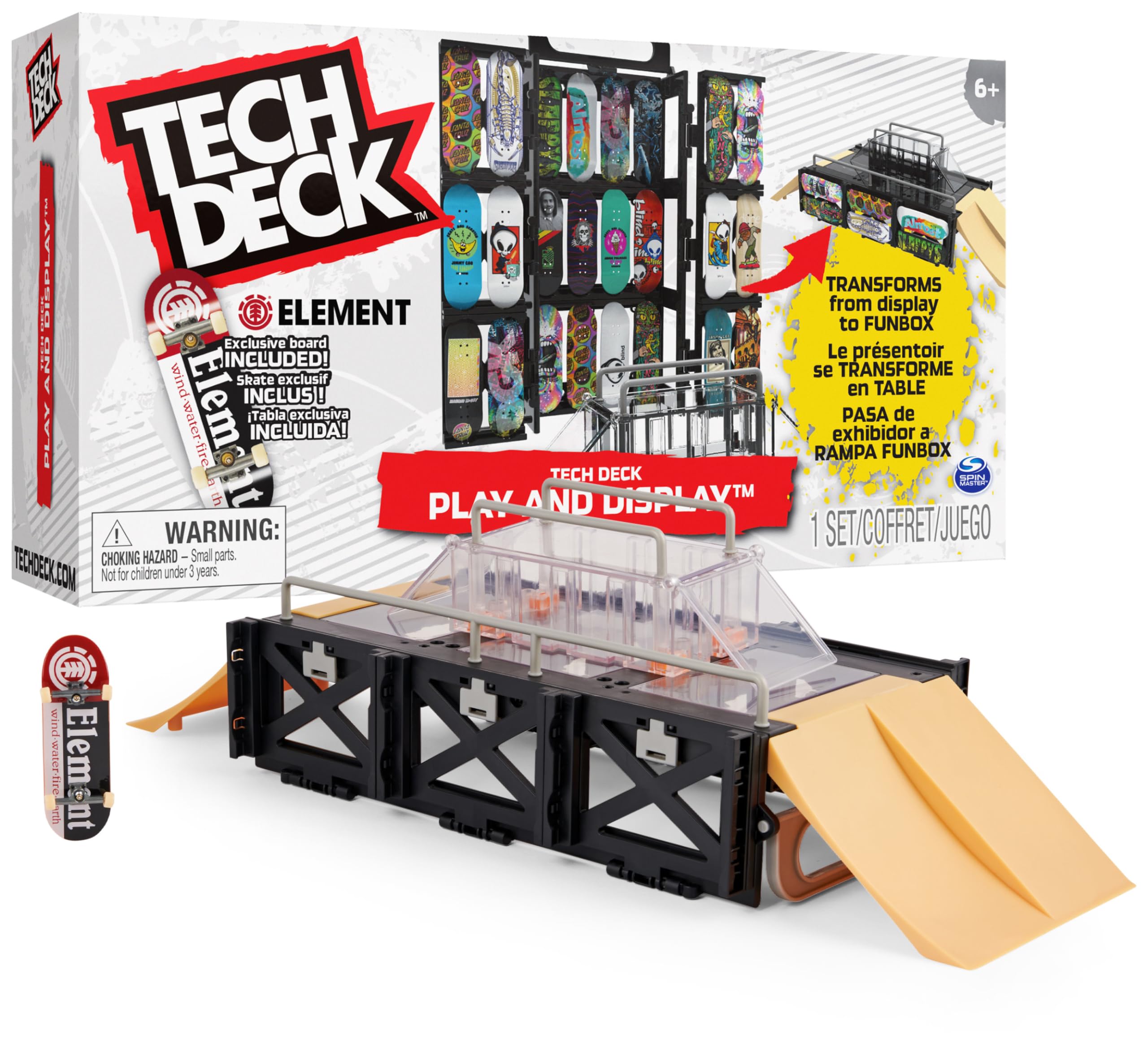 Tech Deck Play and Display Transforming Ramp Set and Carrying Case with Exclusiv 9