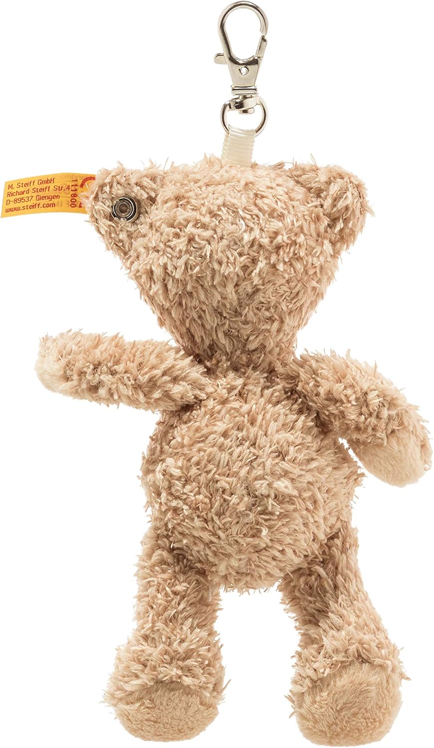 Steiff Fynn Teddy Bear Keyring - Plush Beige 12cm with Button in Ear 4