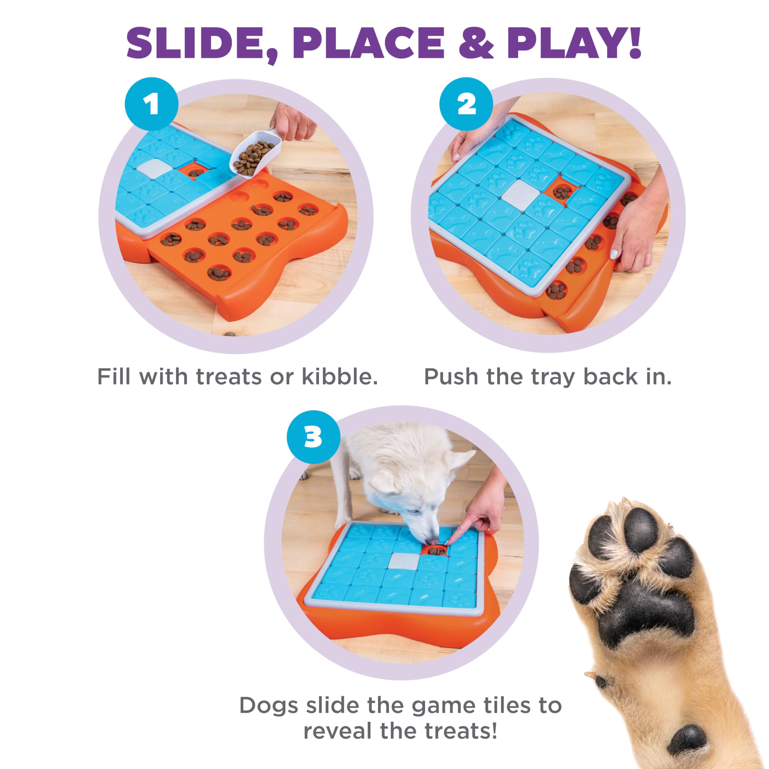 Outward Hound Nina Ottosson Challenge Slider Interactive Treat Puzzle Dog Toy - Level 3 | Large 3