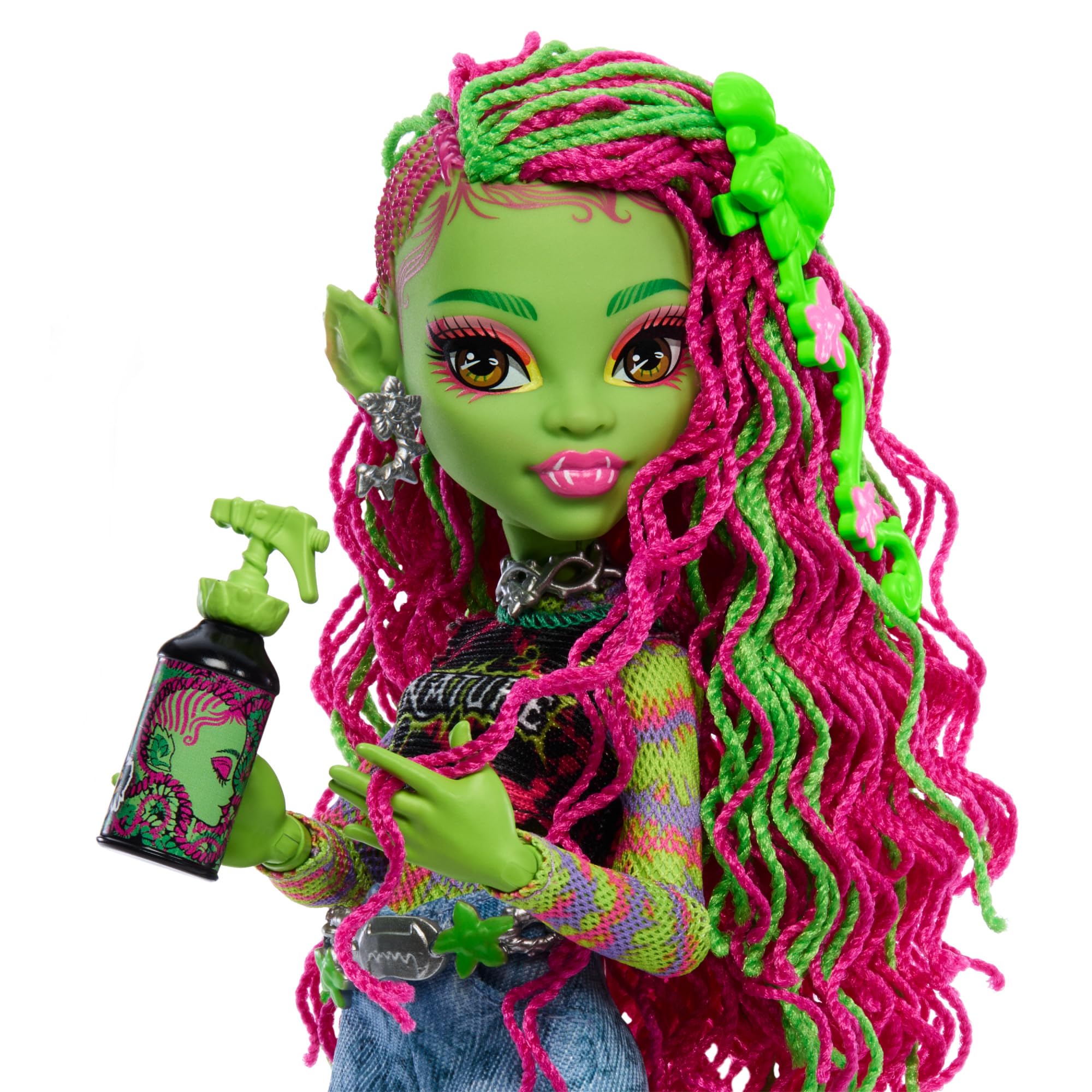 Monster High Venus McFlytrap Doll with Pet Cat Chewlian & Accessories HRP81 3