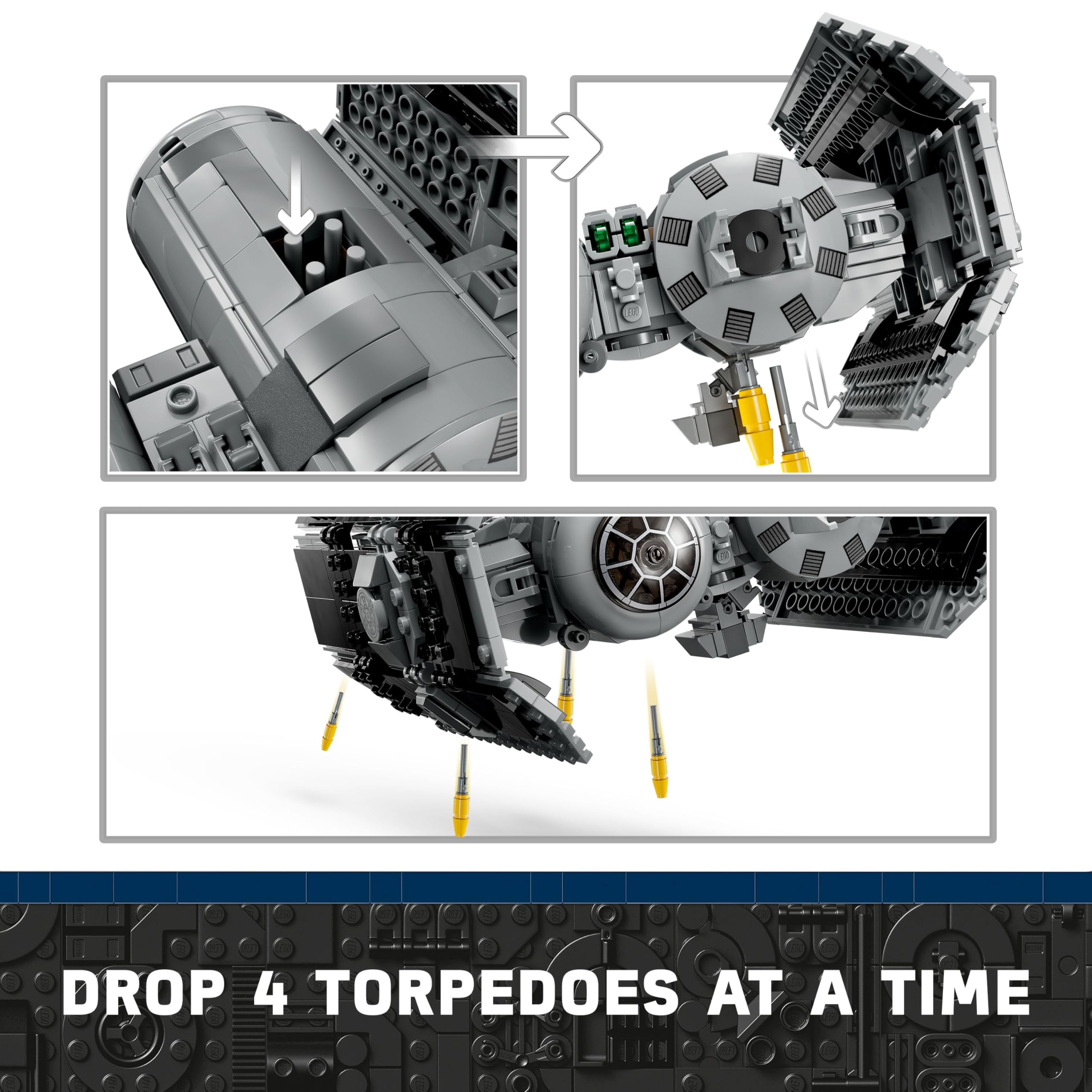 LEGO Star Wars 75347 TIE Bomber Building Set | Torpedo-Dropping Function | Incl. 3 Minifigures & Droid | Ages 9+ 3