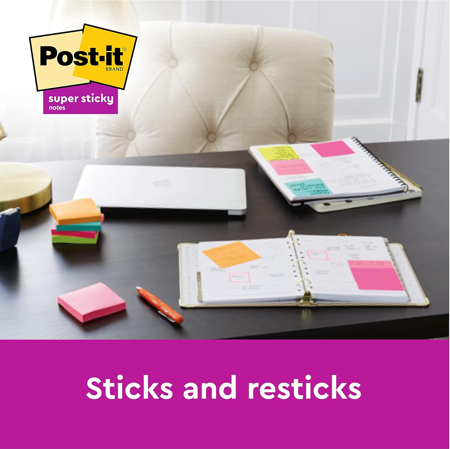 Post-it Notes, Super Sticky Notes Pad, Coloured Notes Rio Collection, Memo Note Pad for Notes Taking and To Do List, 6 Pads of 90 Sheets, Post it Note Large 76 x 127 mm 4