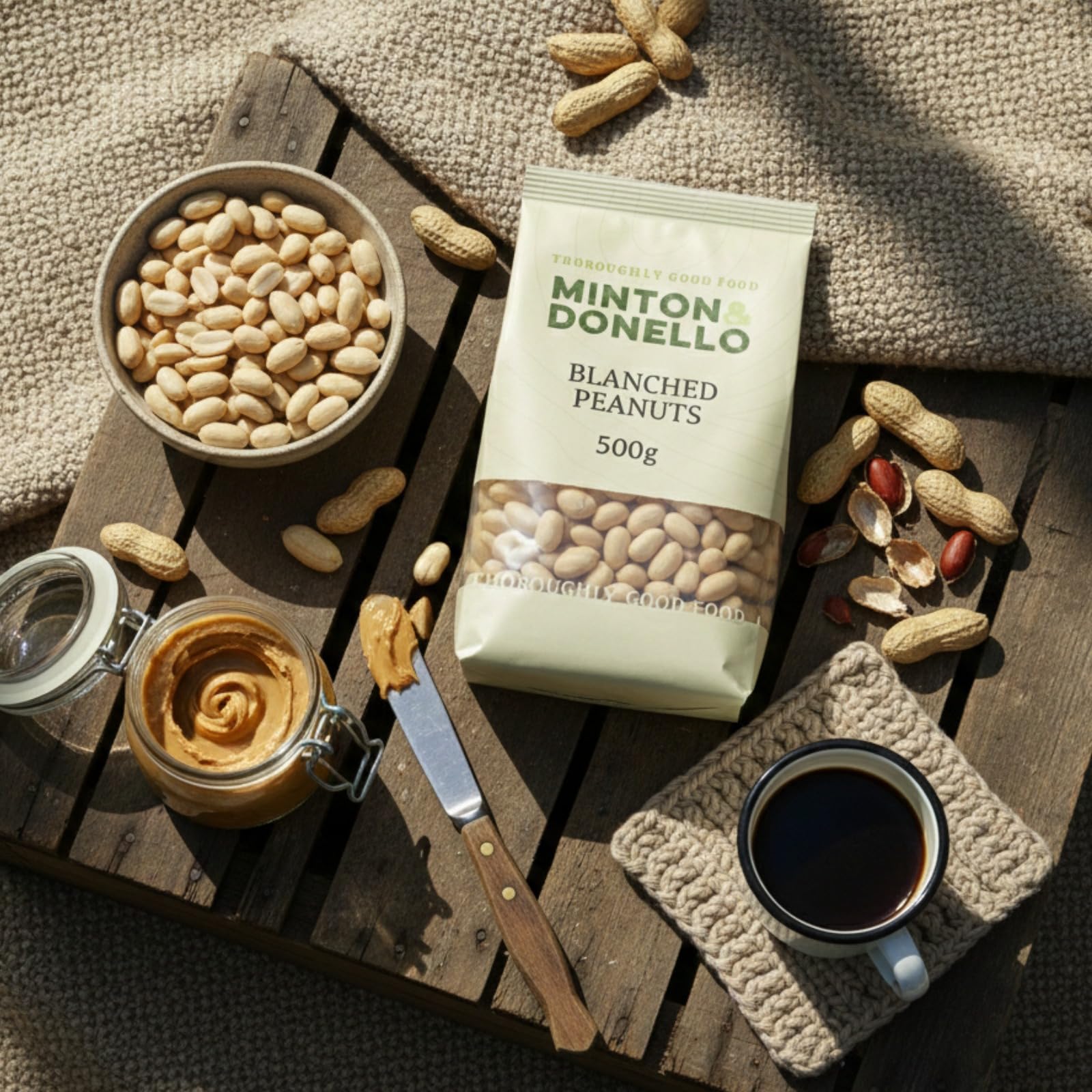 Minton & Donello Blanched Peanuts - Skinless, High Protein | 500g Pack