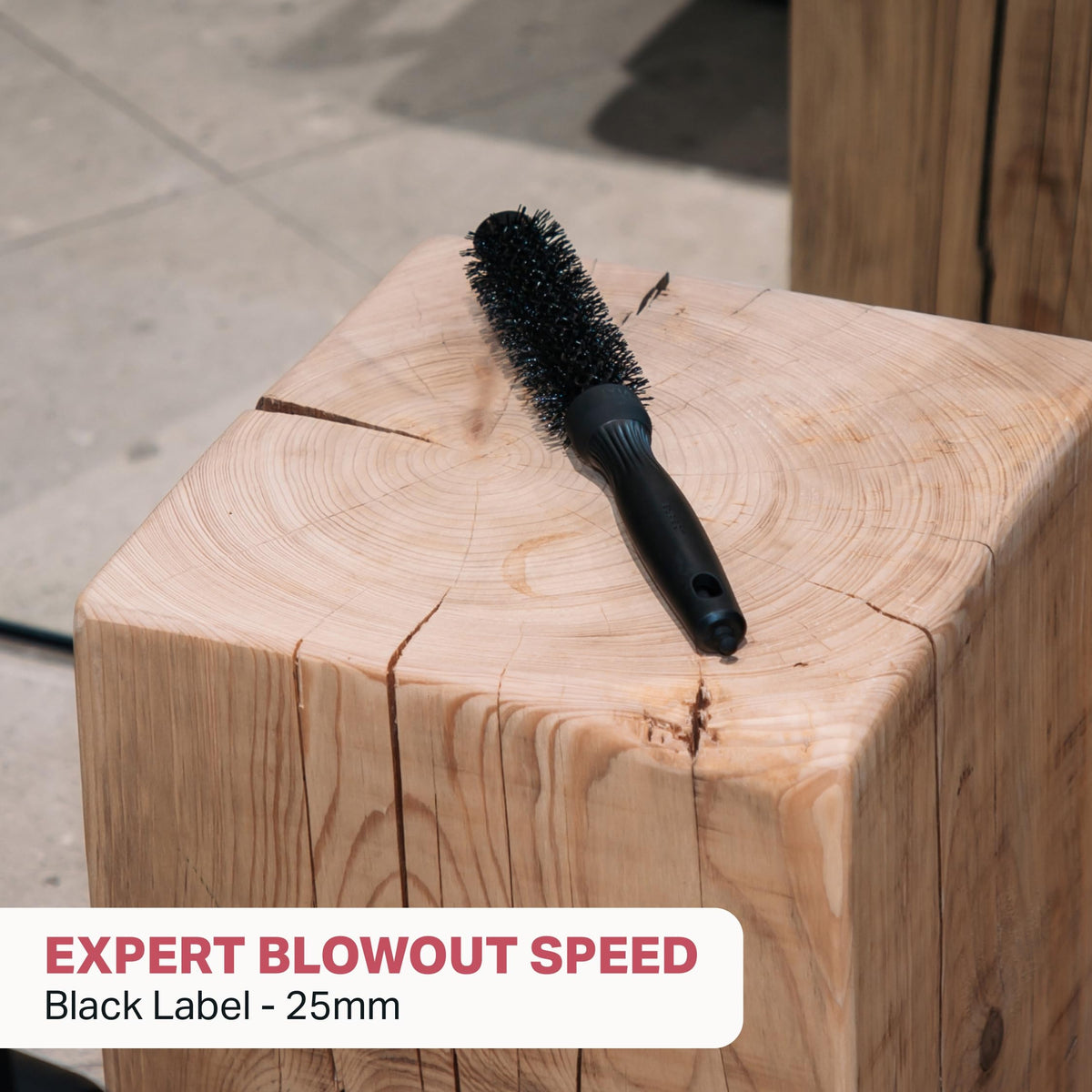 Olivia Garden Expert Blowout Speed Black Label Round Brush - 25 mm - Black