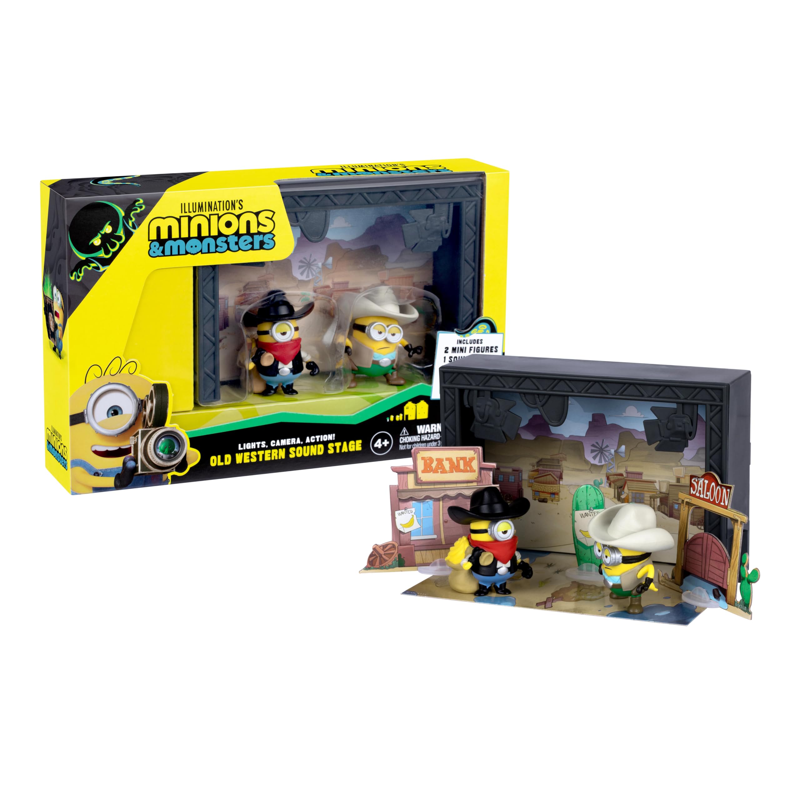 MINIONS Illumination's Monsters Old Western Sound Stage Action Figure Set | Ages 4+