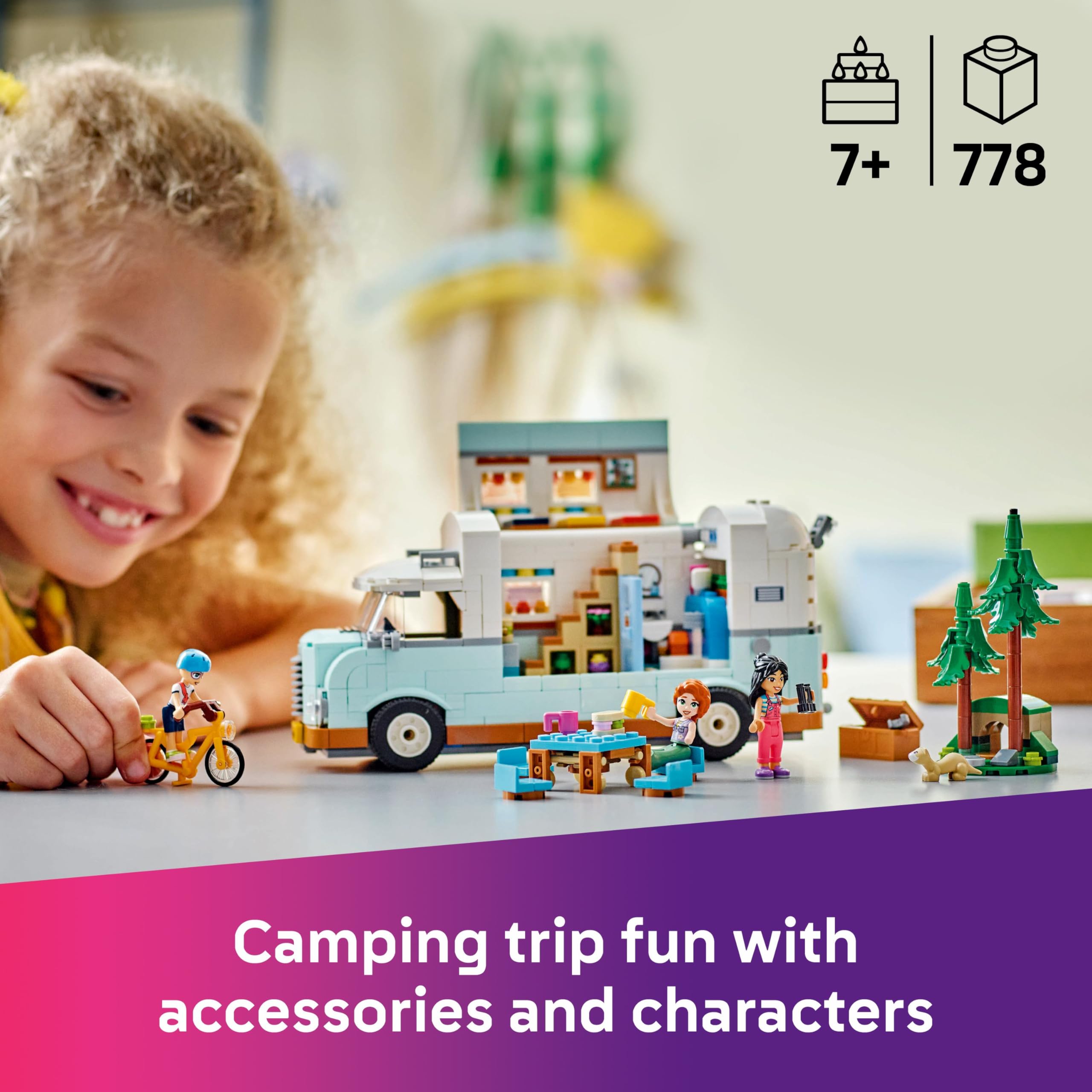 LEGO Friends Friendship Camper Van Adventure Set 42663 | Ages 7+ | Includes 3 Mini Dolls & Ferret