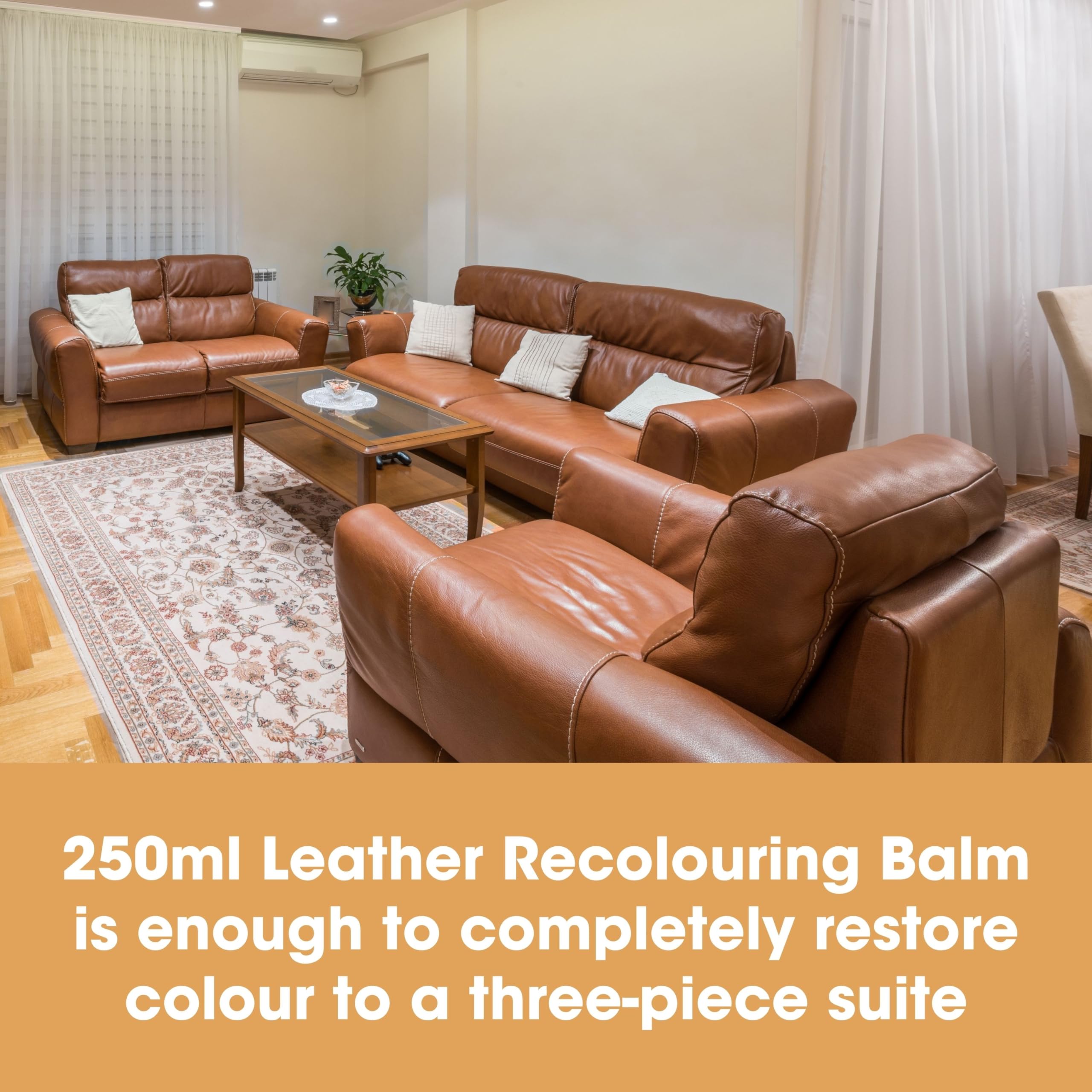 Furniture Clinic Leather Recolouring Balm - Medium Brown for Faded & Scratched Sofas, Car Seats, Shoes, Clothing 7