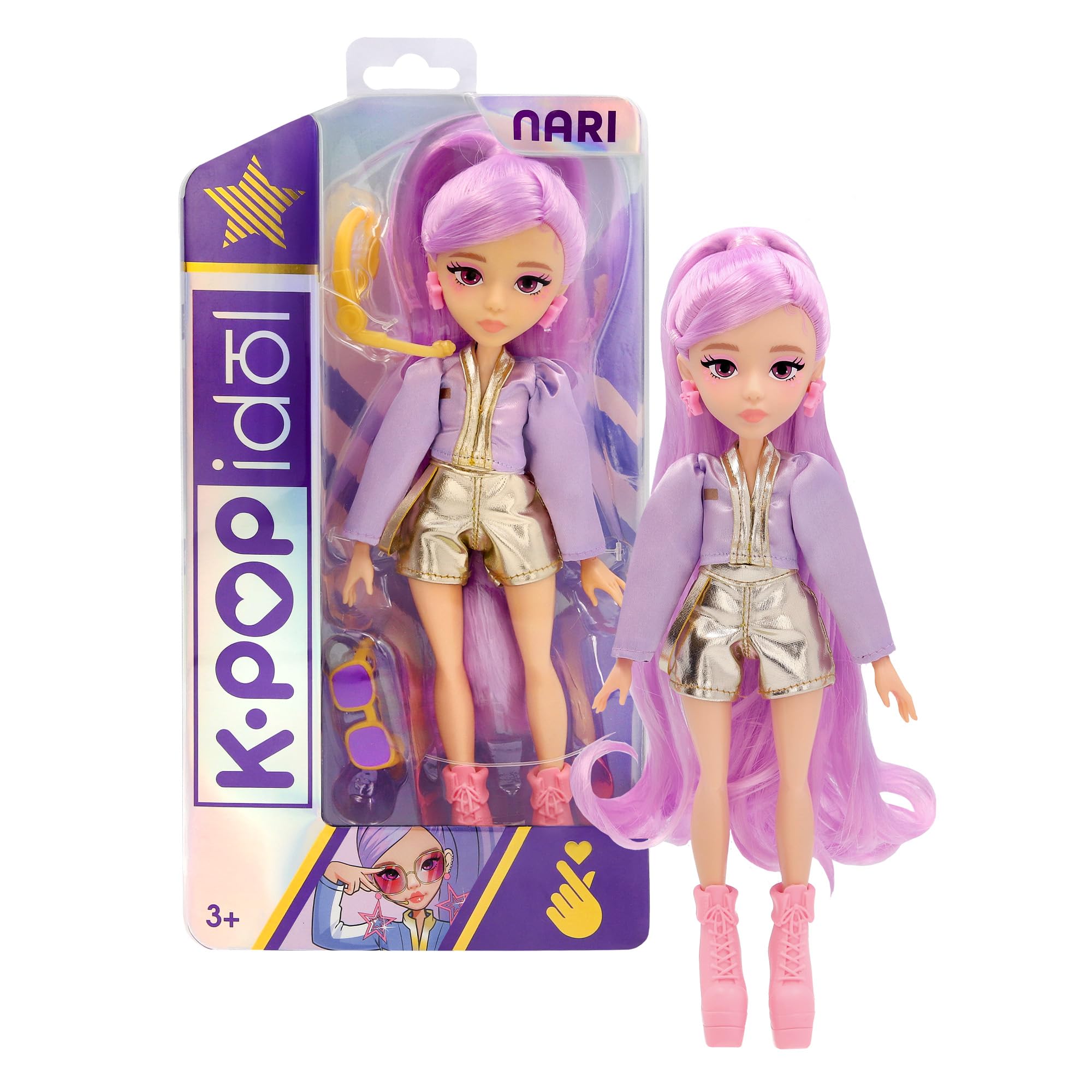 Basic Fun K-Pop Fashion Doll Nari - Pop Star Dancer | Includes 3 Accessories | Ages 4+