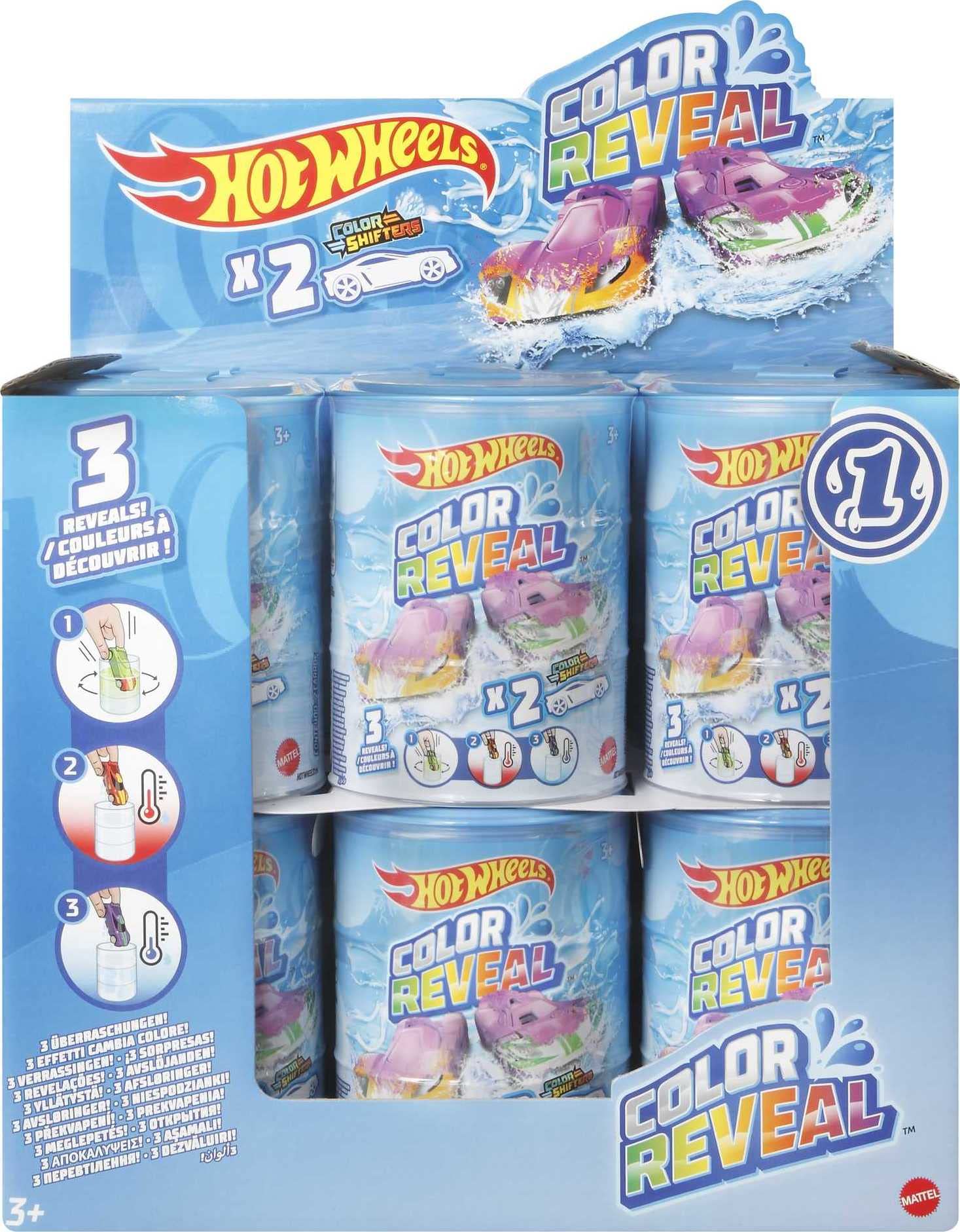 Hot Wheels 900 HBN63 EA Hotwheels Color Reveal 2 Pack CDU, multicolor