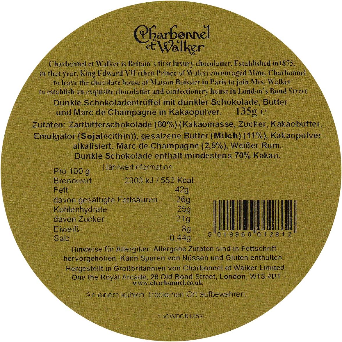 Charbonnel et Walker Dark Marc de Champagne Truffles, 135g 4