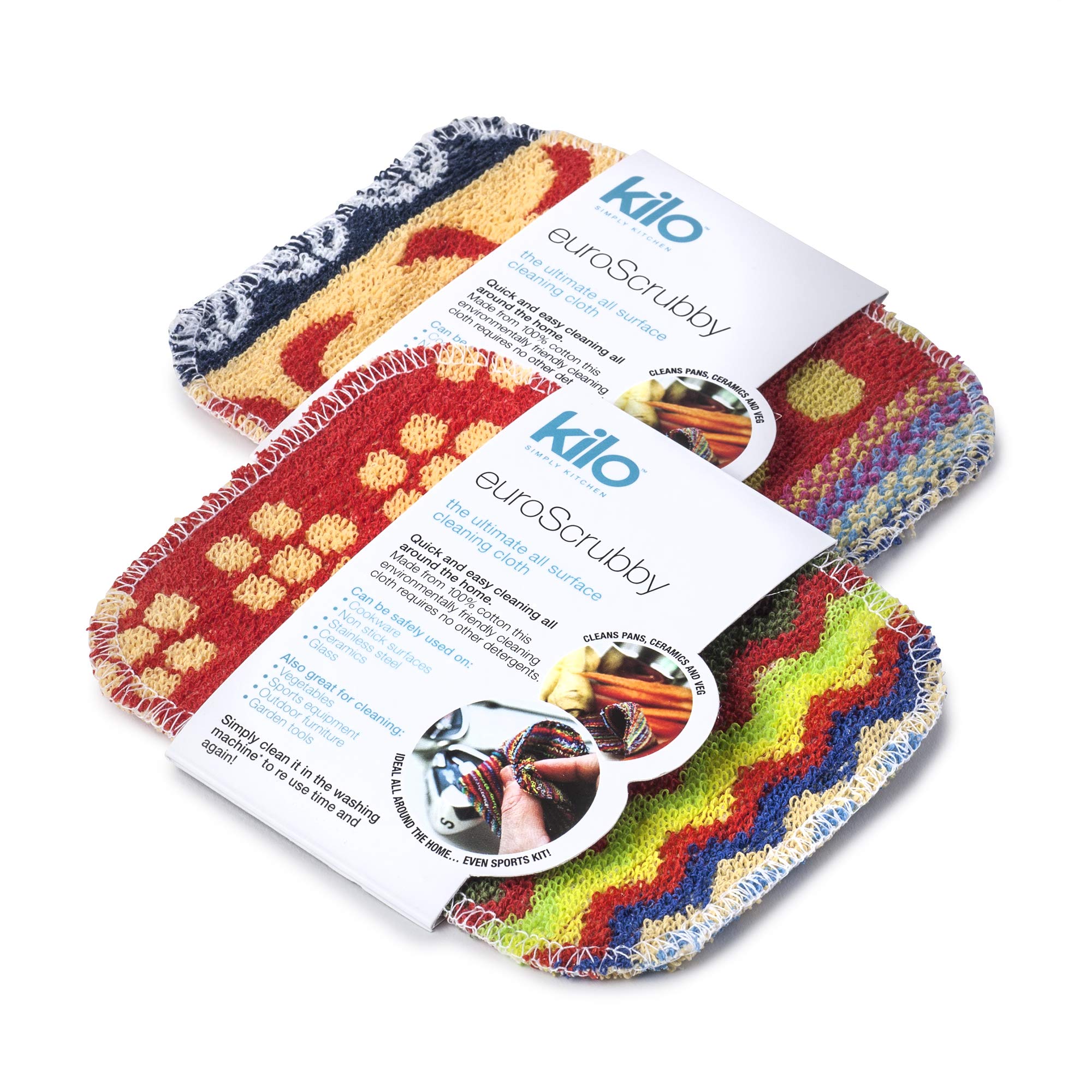 Kilo Non-Scratch Scourer - Set of 2 Multi-Purpose Cotton Scrubby | Non-Abrasive Cleaning 1
