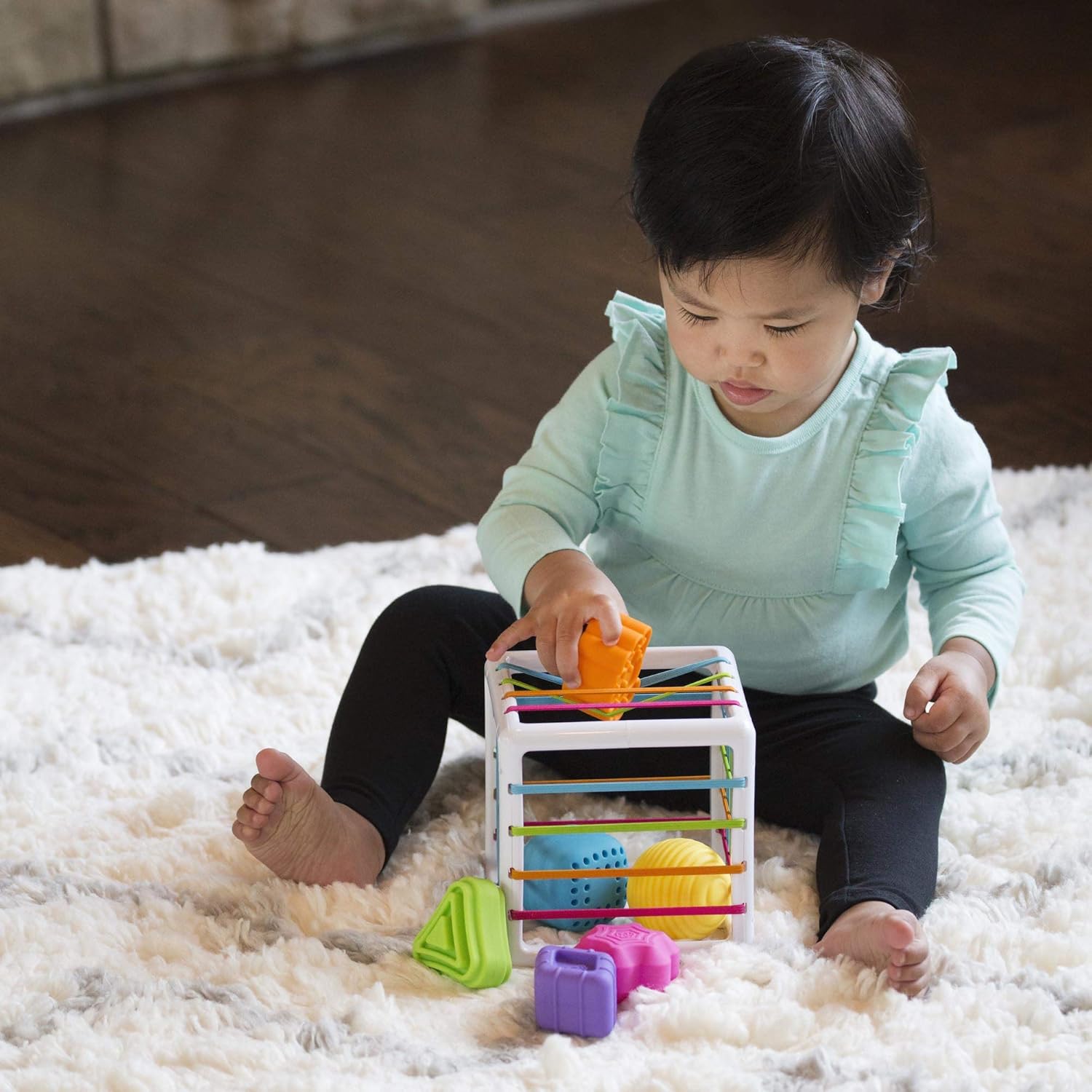 Fat Brain Toys InnyBin F251 - Shape Sorting Sensory Toy for Toddlers 6
