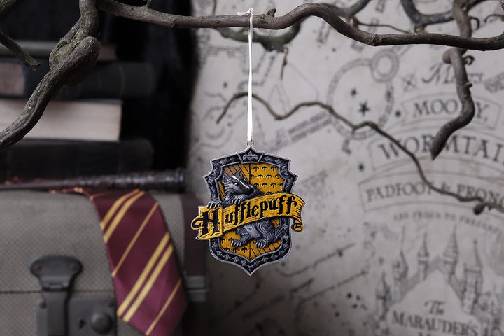 Nemesis Now Harry Potter Hufflepuff Crest Hanging Ornament, Yellow, 8cm