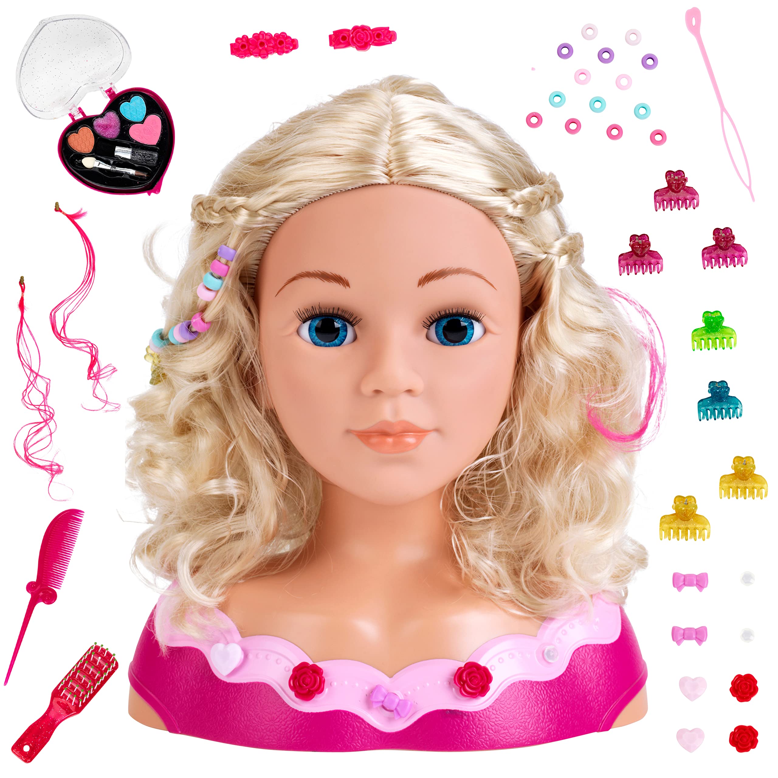 Theo Klein Princess Coralie Emma Styling Head - Washable Hair | Includes Cosmetics | Ages 3+