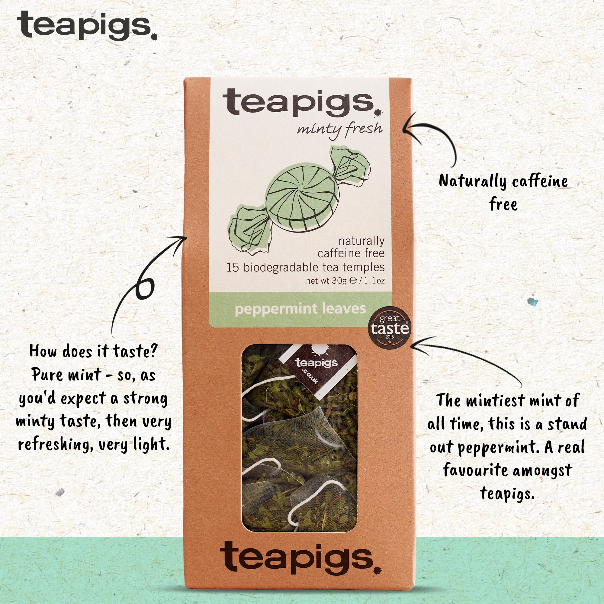 Teapigs Peppermint Herbal Tea Made With Whole Leaves - 15 Tea Temples 9