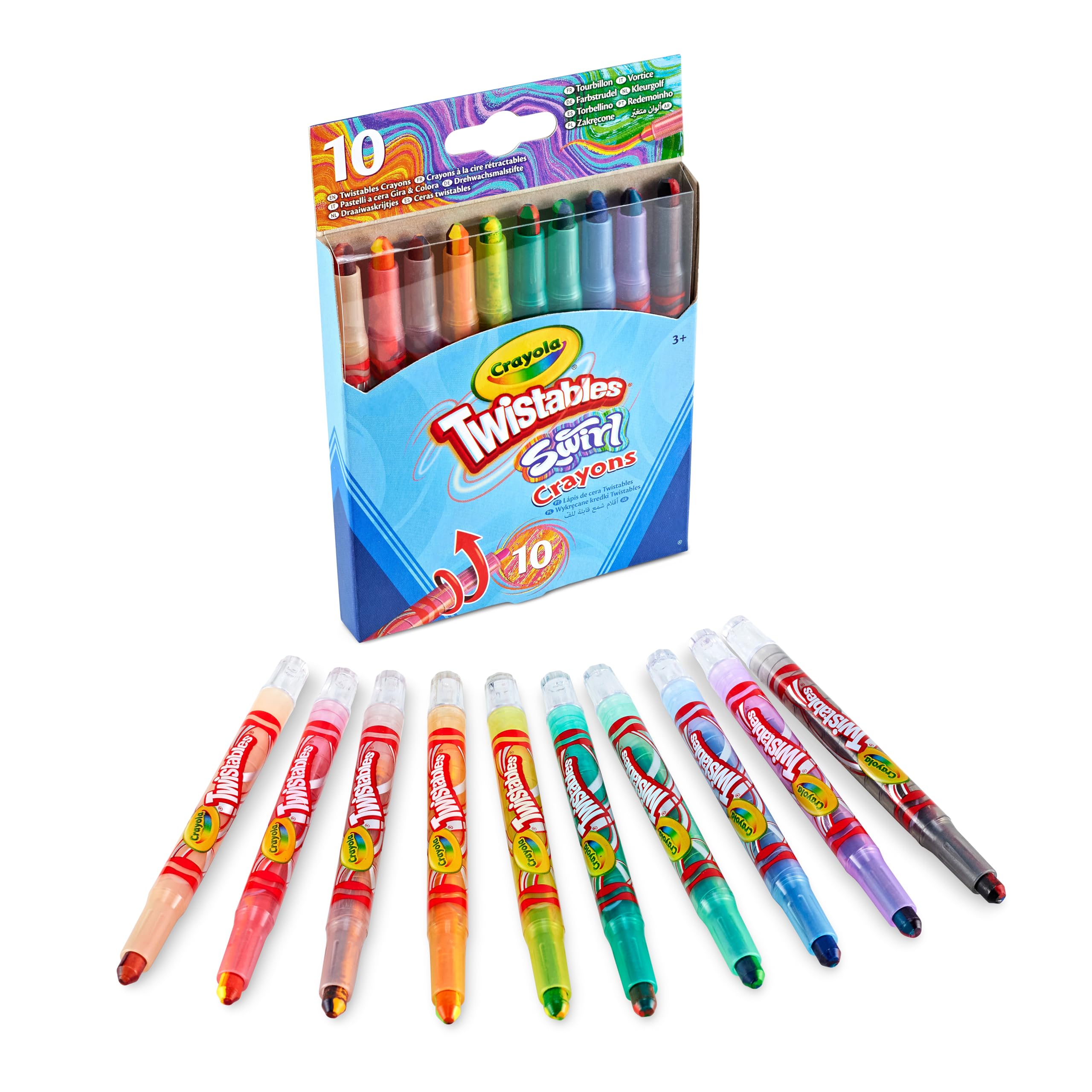 Crayola Swirl Mini Twistable Crayons - Assorted Colors (Pack of 10) | 4 Colors per Crayon | Twist-Up Design 2