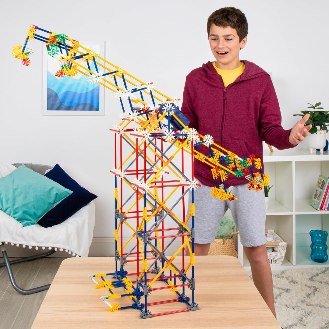 K'NEX 17035 Thrill Rides 3-in-1-Bauset für klassische Vergnügungsparks, 744-teiliges Kinderbauset für kreatives Spielen, stundenlanger Spaß beim Bauen von drei Fahrgeschäften auf dem Messegelände, geeignet für Jungen und Mädchen ab 9 Jahren