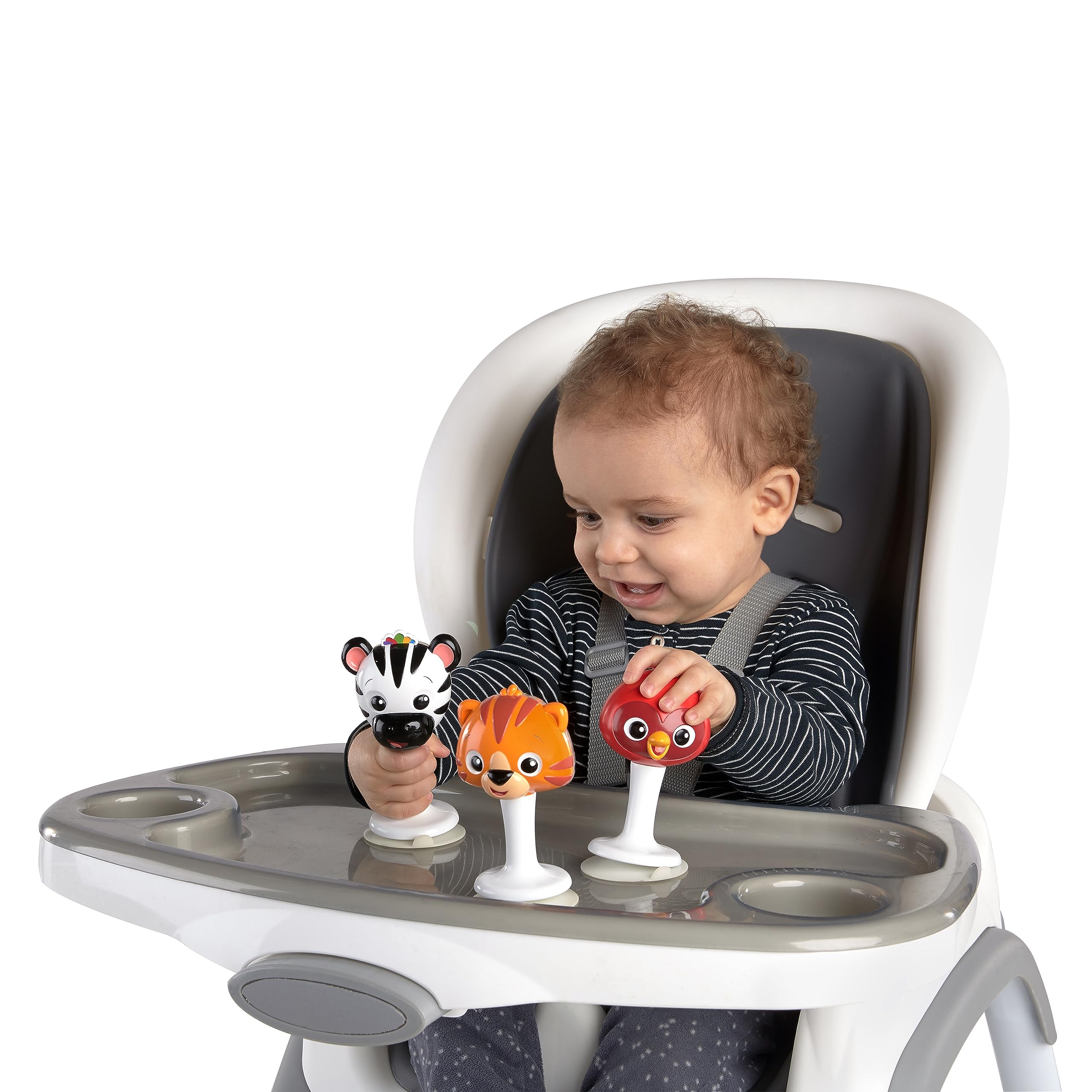 Baby Einstein Rattle & Jingle Trio - Suction Cup High Chair Toys for 3 Months+ 4