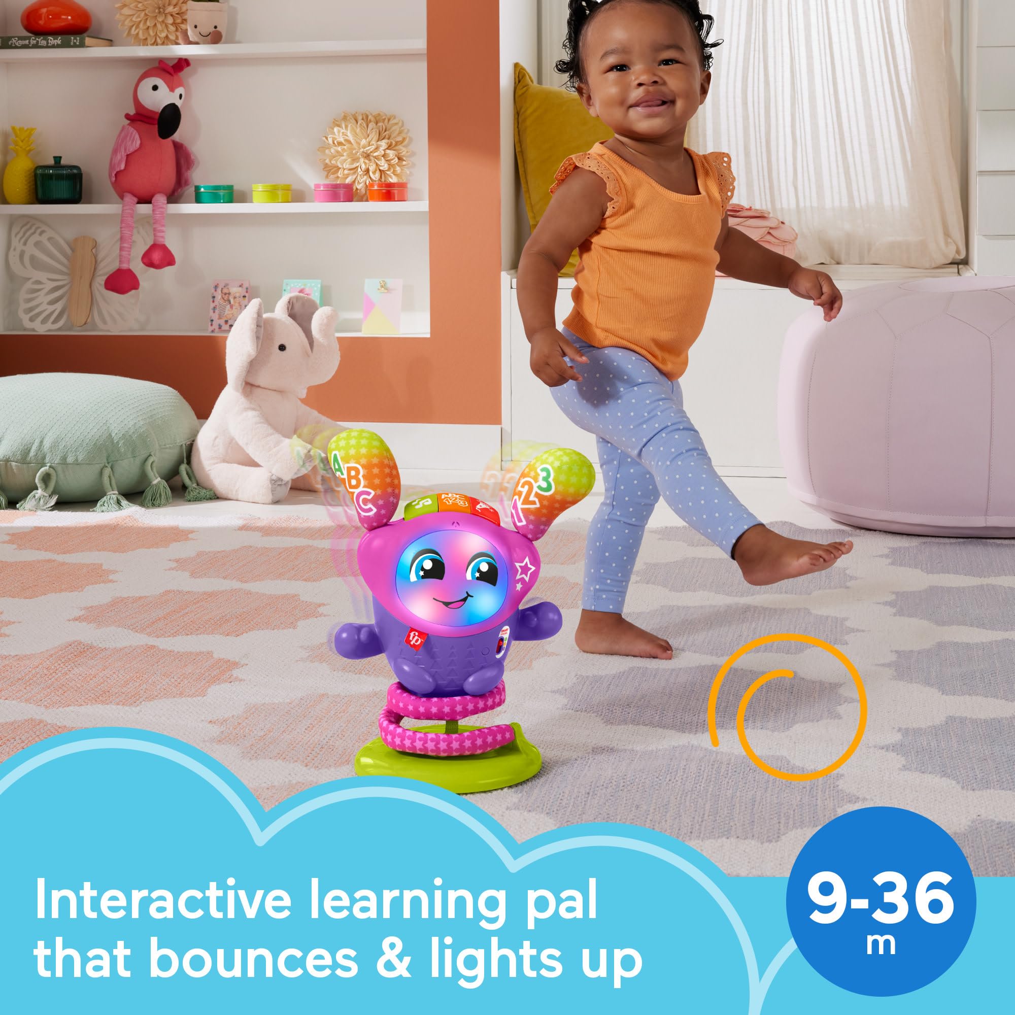 Fisher-Price DJ Bouncin’ Star - Interactive Lights & Sounds Toy for Ages 9-36 Months