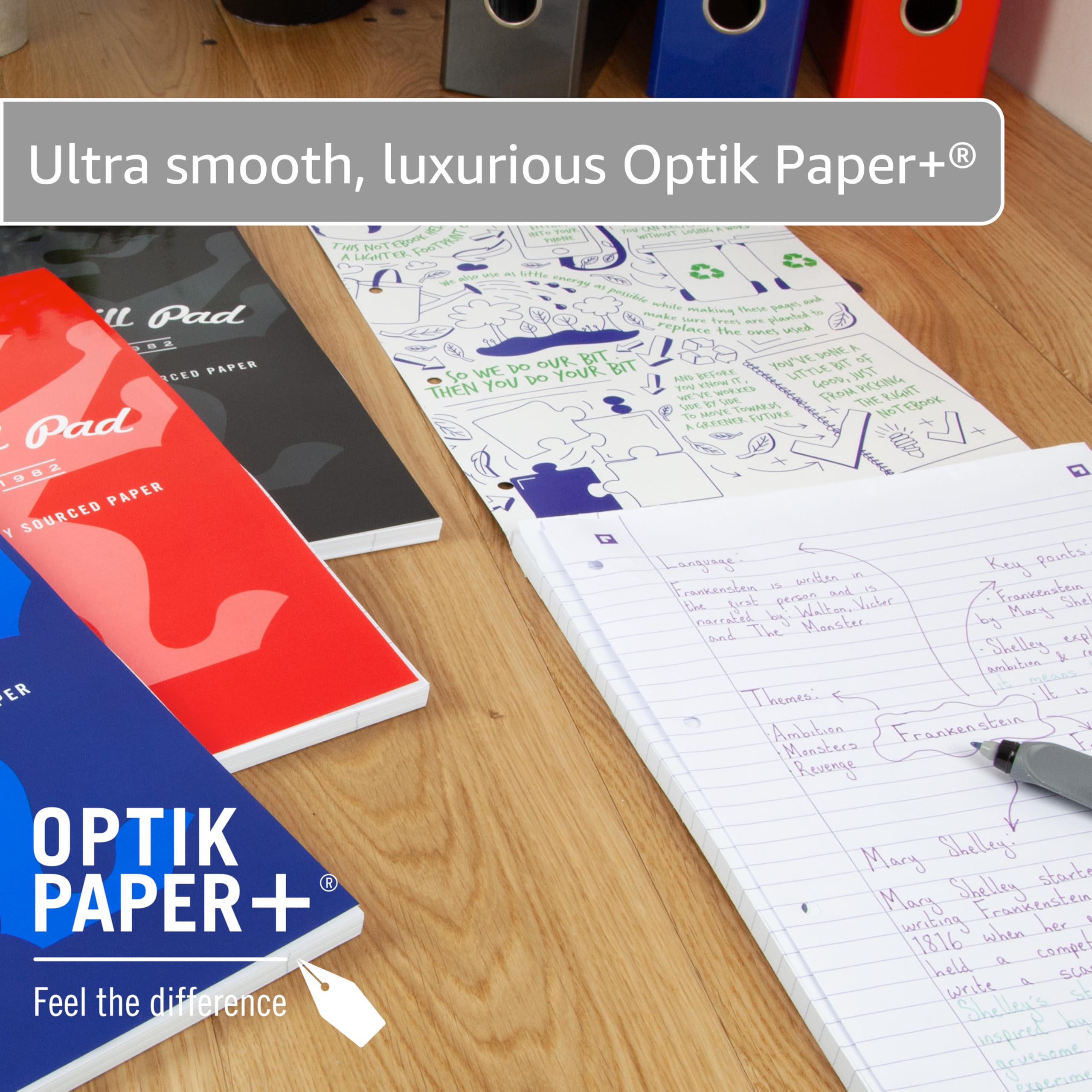 Oxford Campus A4 Refill Pad - 140 Pages Lined Optik Paper | 4-Hole Punched 2
