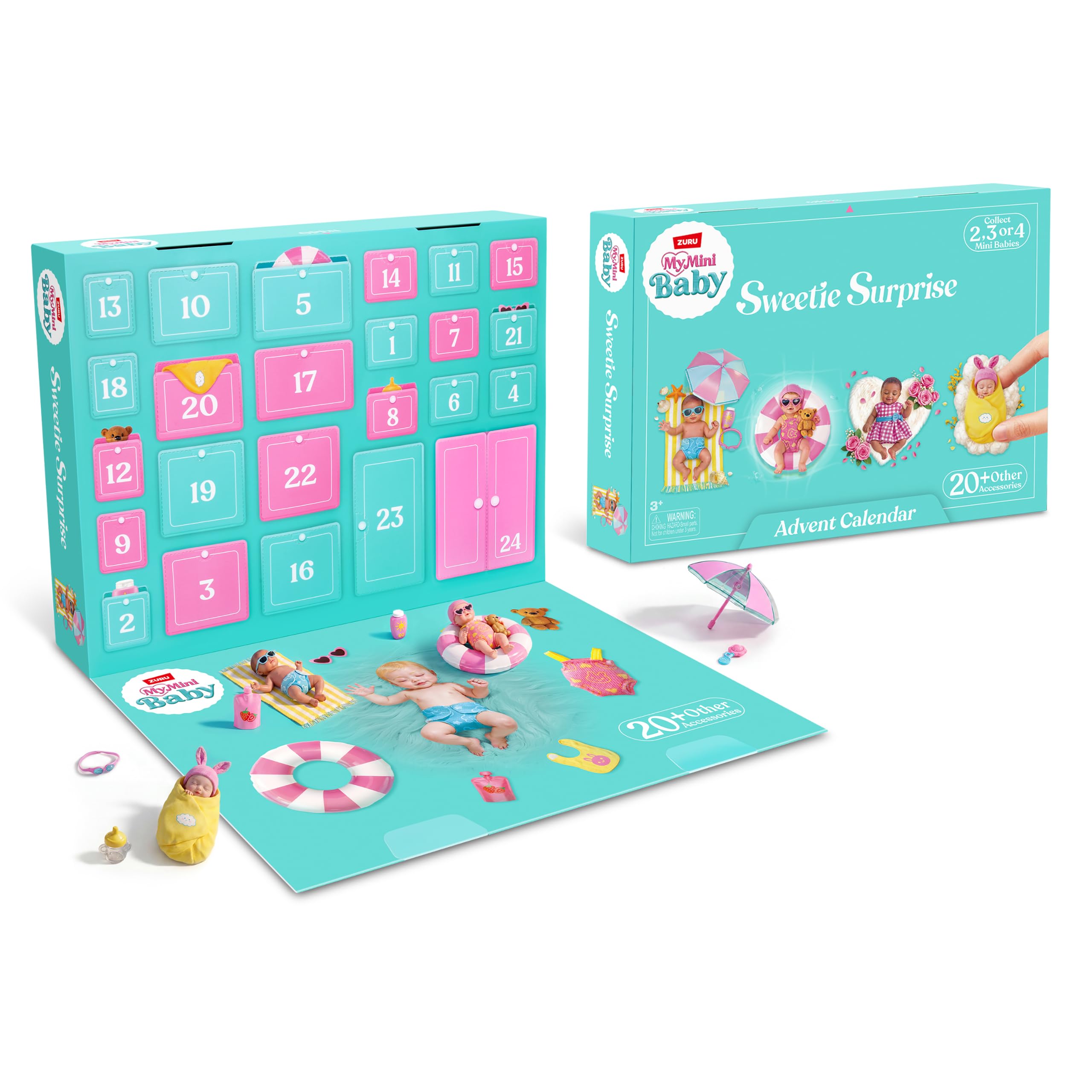 ZURU MY MINI Advent Calendar Series 1 - 24 Days of Mini Surprises | Includes 2 Dolls & 20+ Accessories