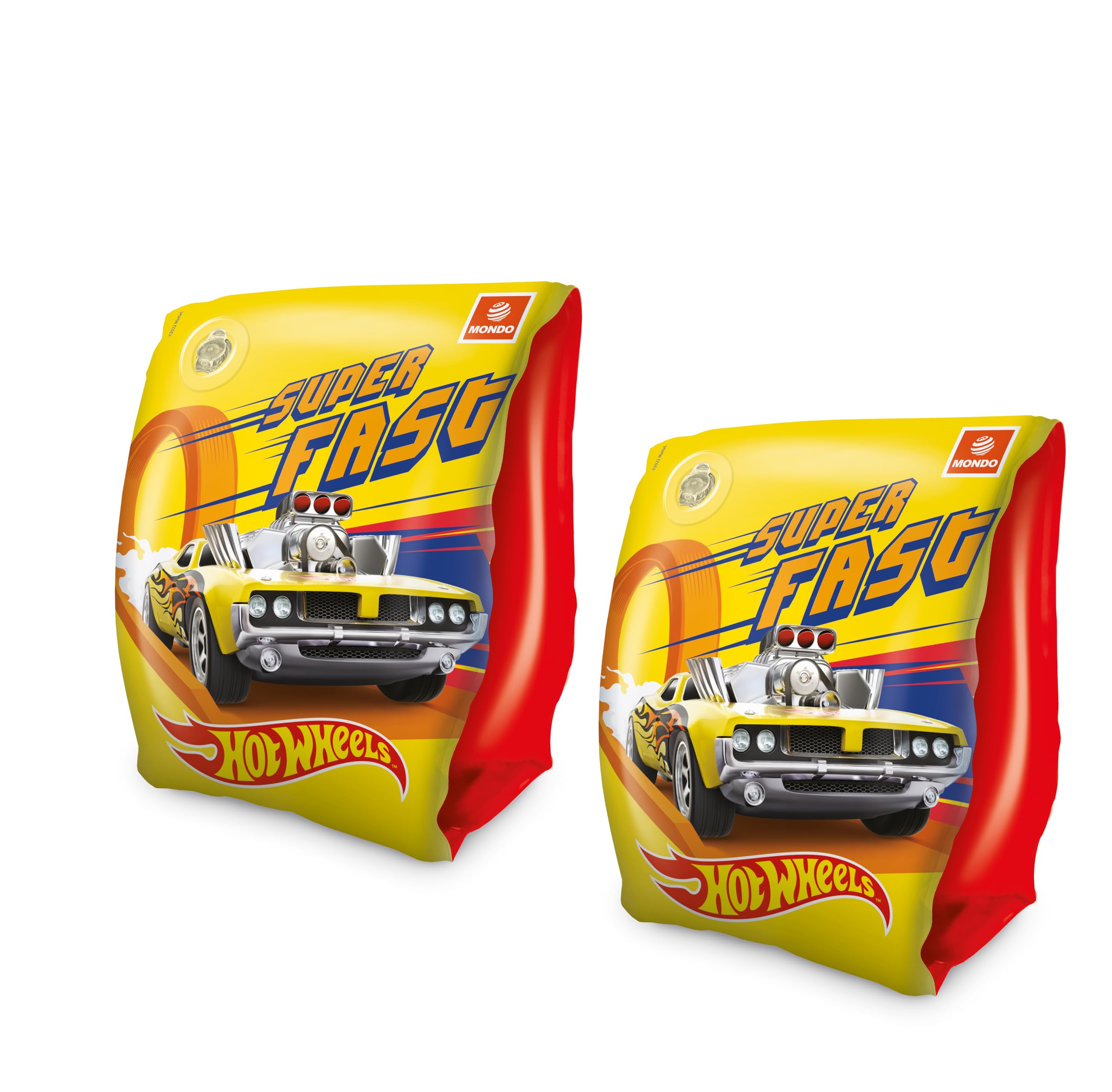 Mondo Hot Wheels Inflatable Arm Bands - Kids 2+ | Dual-Chamber Safety | PVC 1