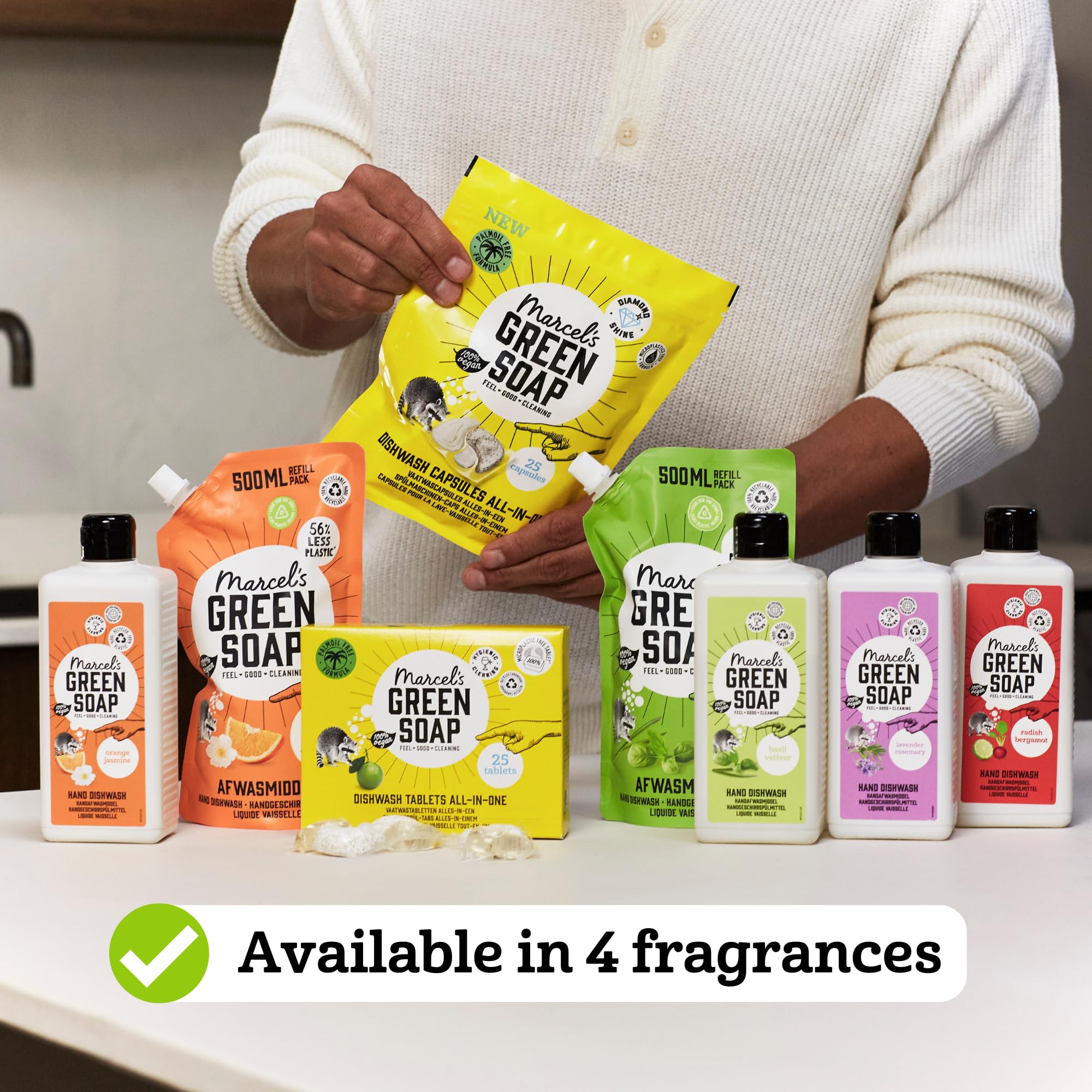 Marcel's Green Soap Washing-Up Liquid - Basil & Vetiver Scent | 500ml | Biodegradable 6
