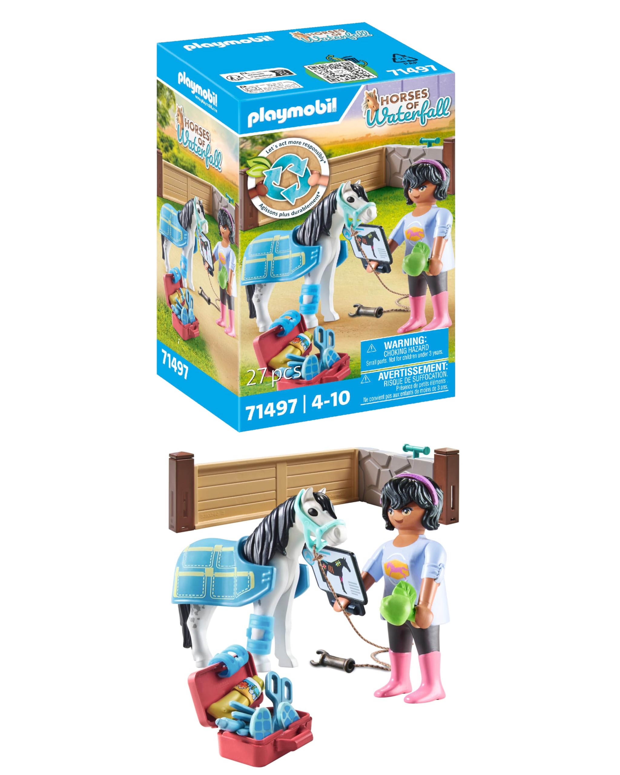 Playmobil 71497 Horses of Waterfall: Horse Therapist Playset | Ages 4+