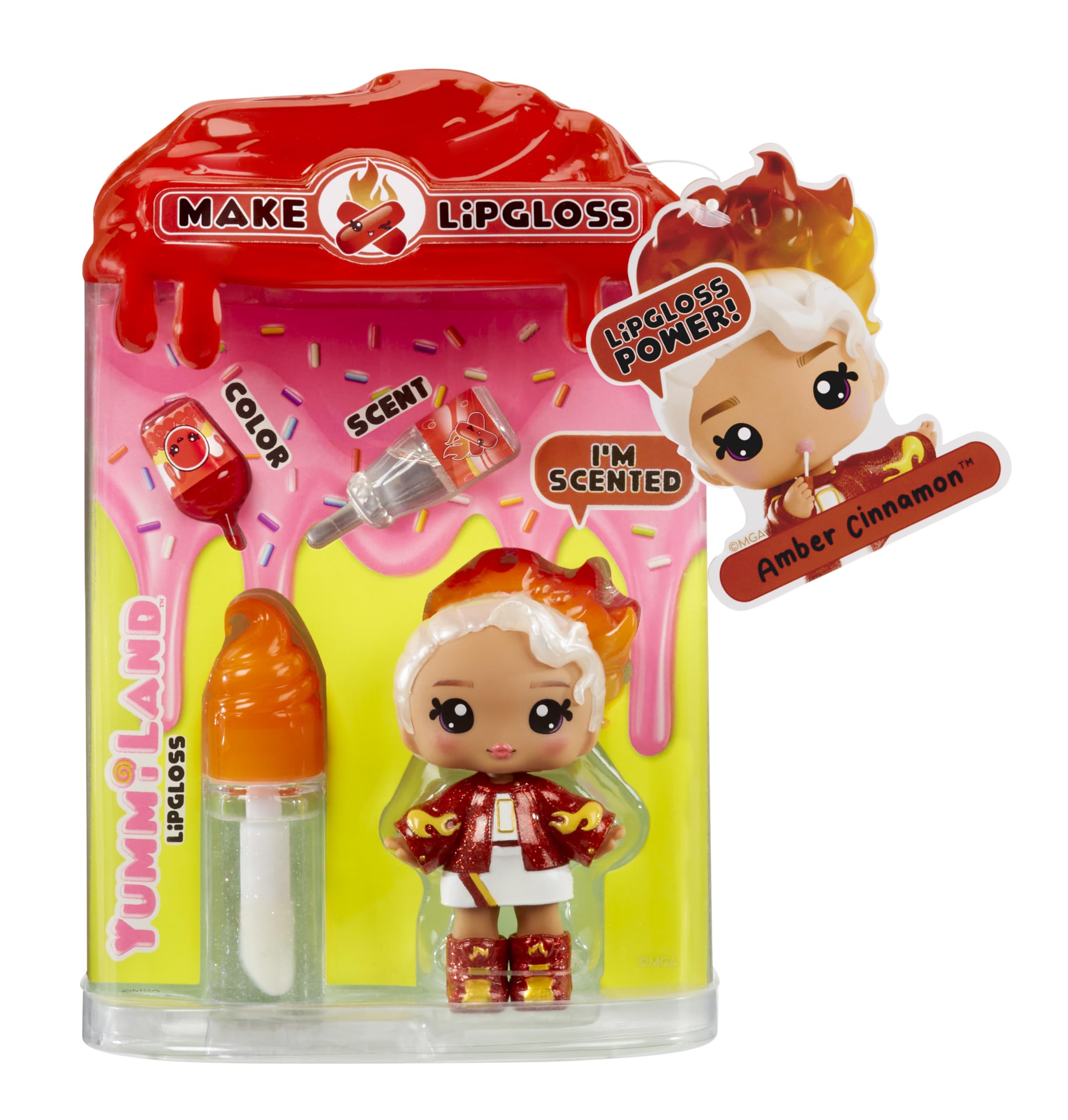 Yummiland Lip Gloss Doll - Amber Cinnamon - DIY Scented Fashion Doll with Customizable Lip Gloss Kit 1