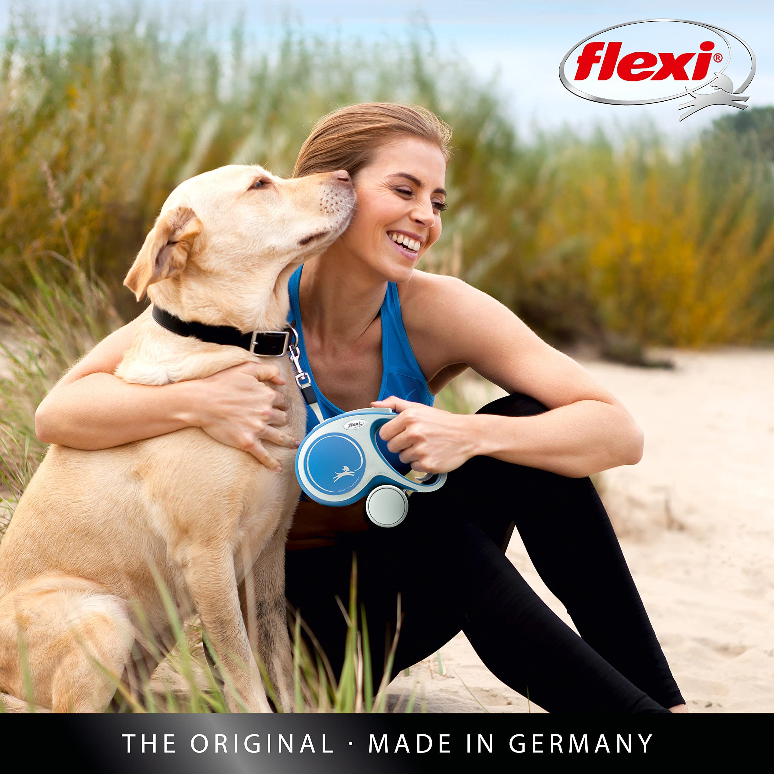 flexi Comfort L Retractable Tape Leash - 8m, Up to 50kg | Blue 2