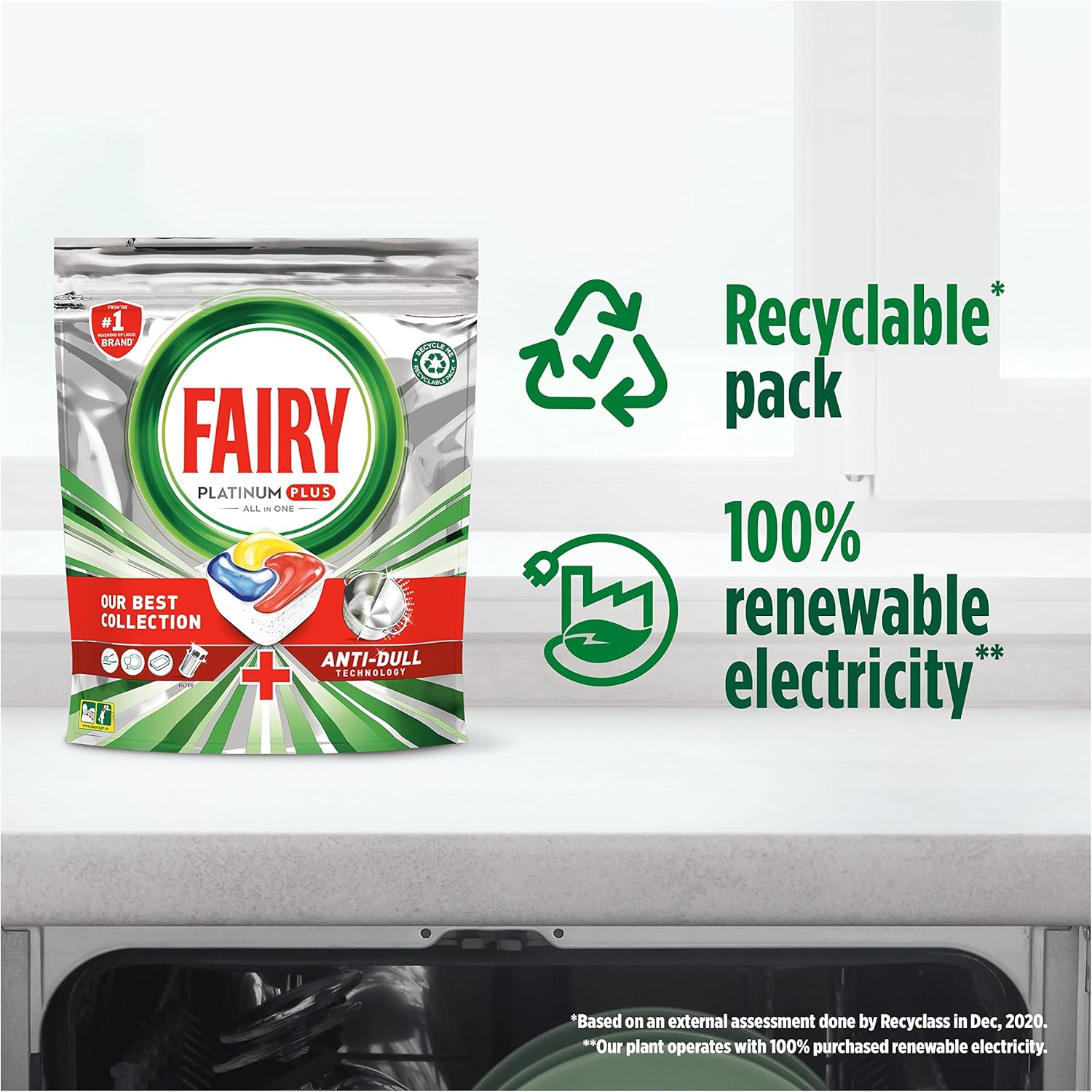 Fairy - Platinum Plus All-in-1 Dishwasher Tablets, 42 Tablets, Lemon Scent 8