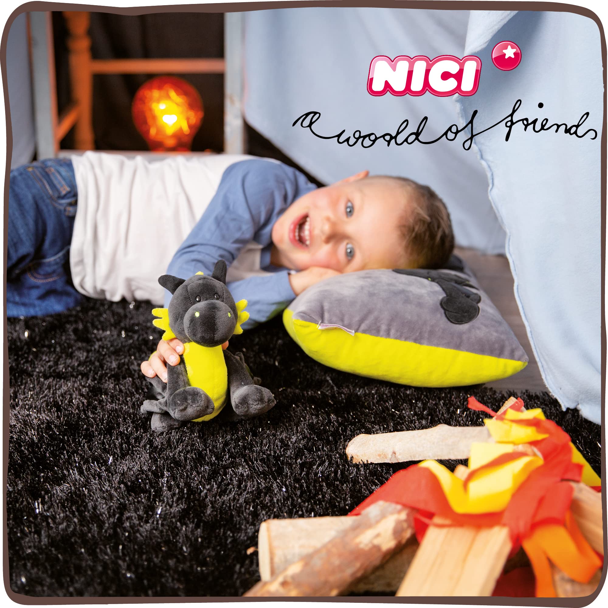 Nici Red Dragon Eldor 30 cm Standing Plush Stuffed Animal - Soft Cuddly Toy 13